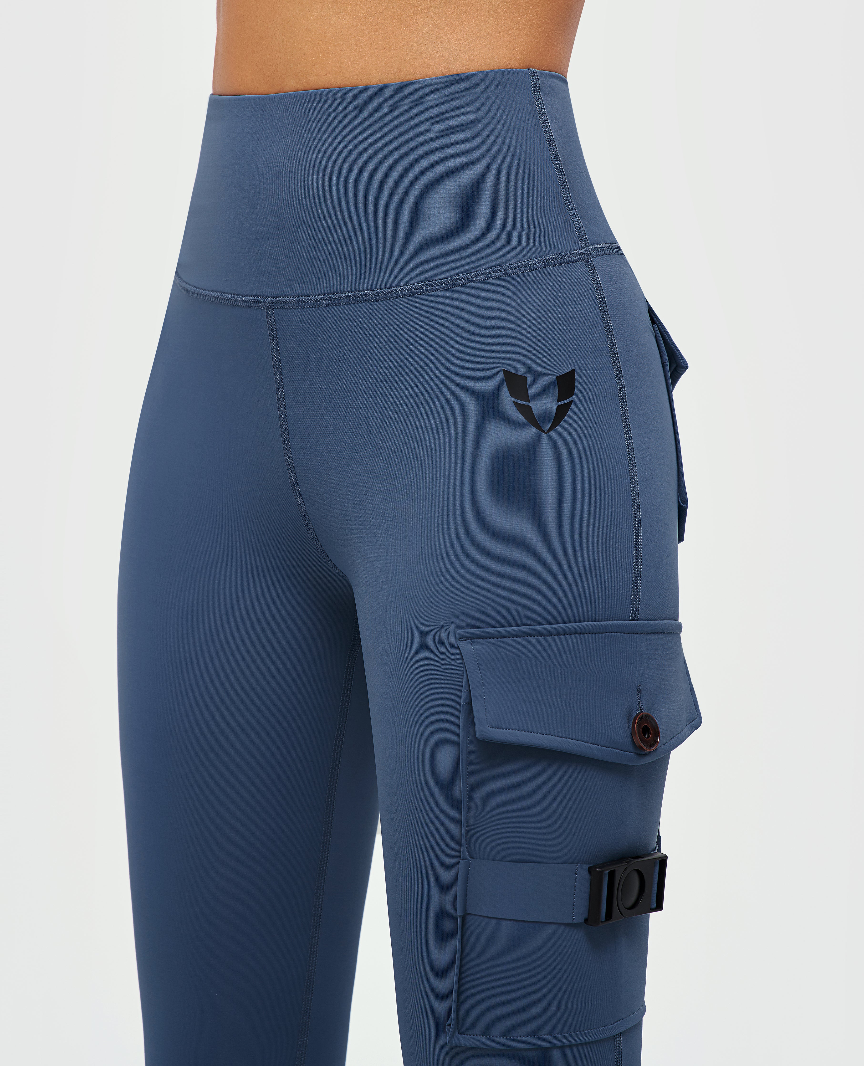 Cargo Fitness Leggings - Blue