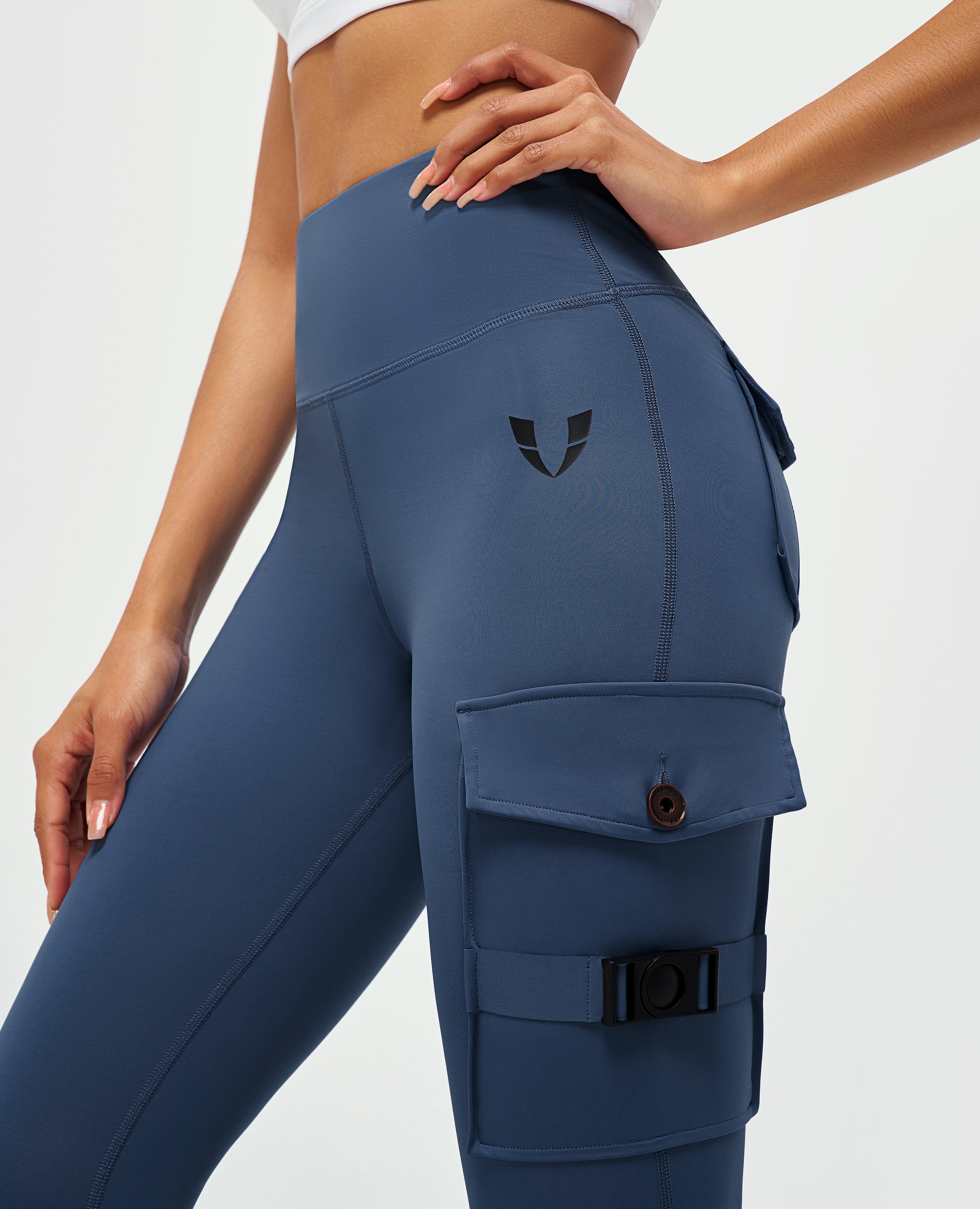 Cargo Fitness Leggings - Blue