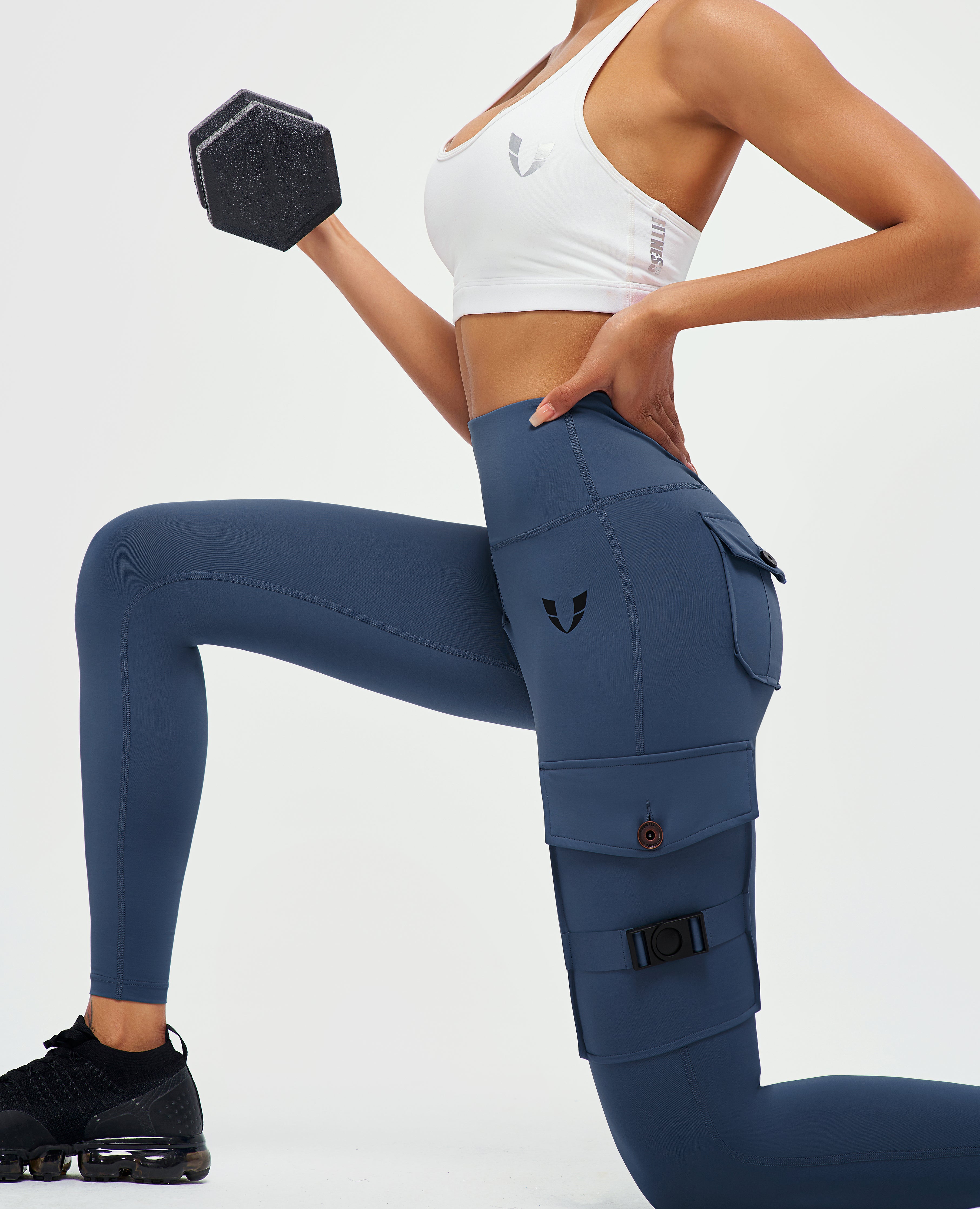 Cargo Fitness Leggings - Blue