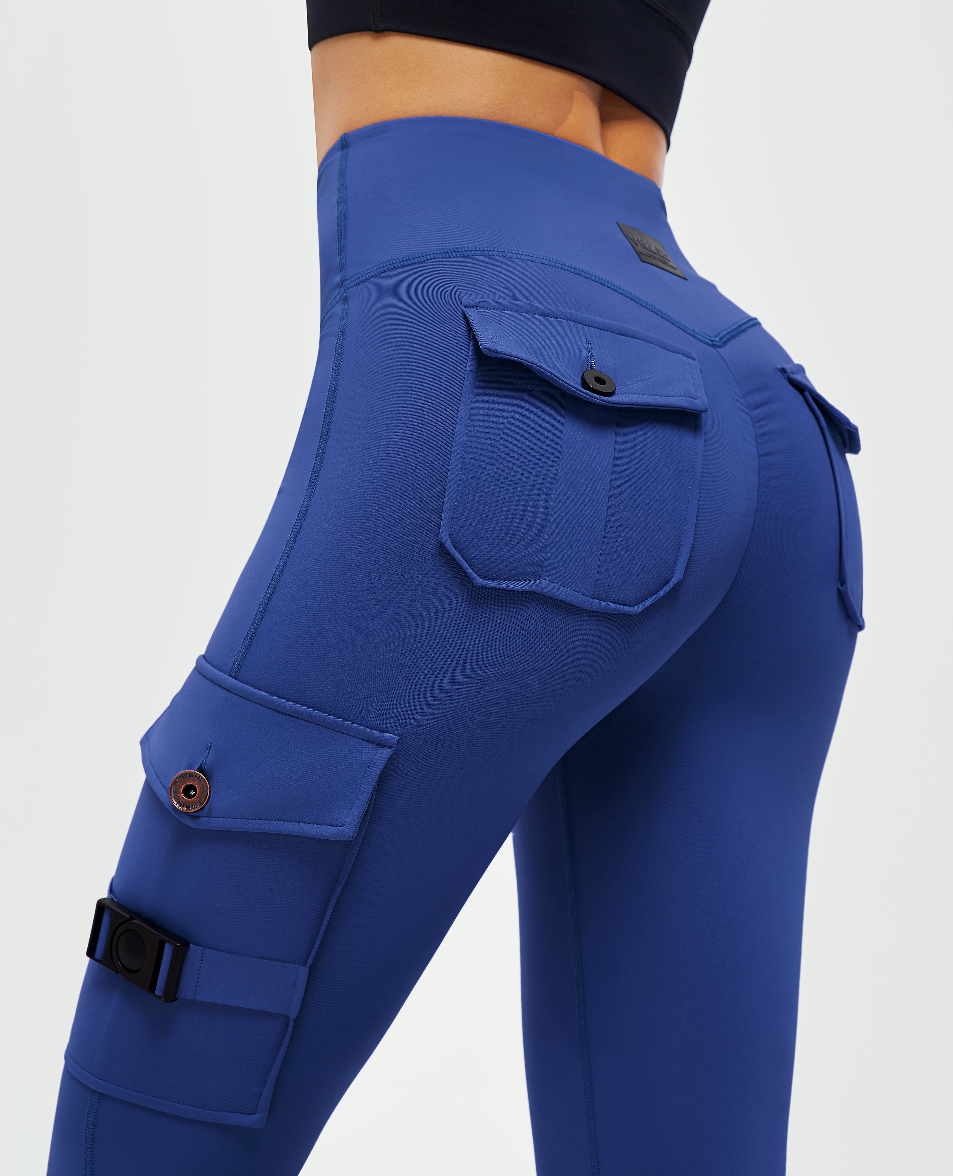 Cargo Fitness Leggings - Navy Blue