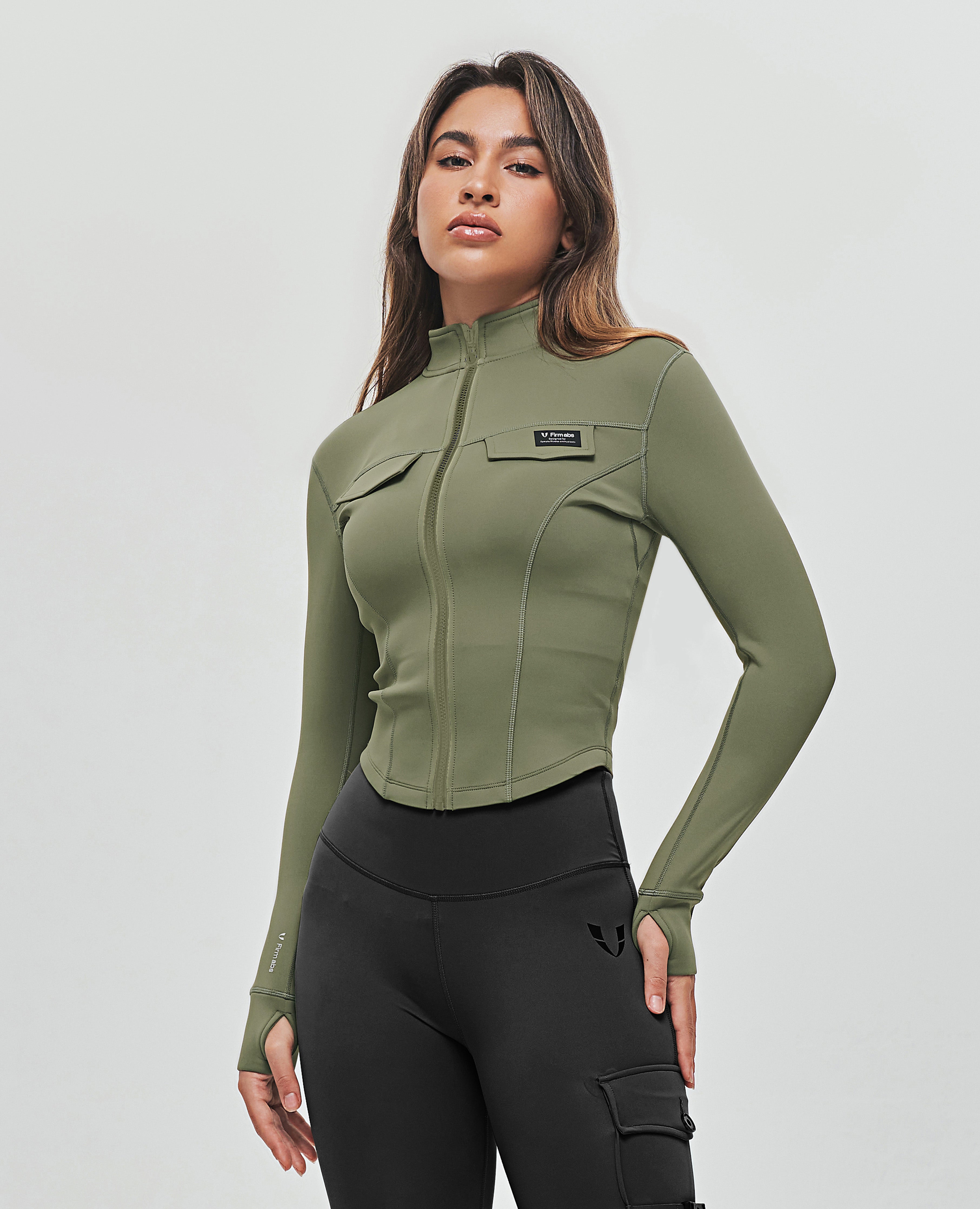 Cropped Cargo Jacket - Green