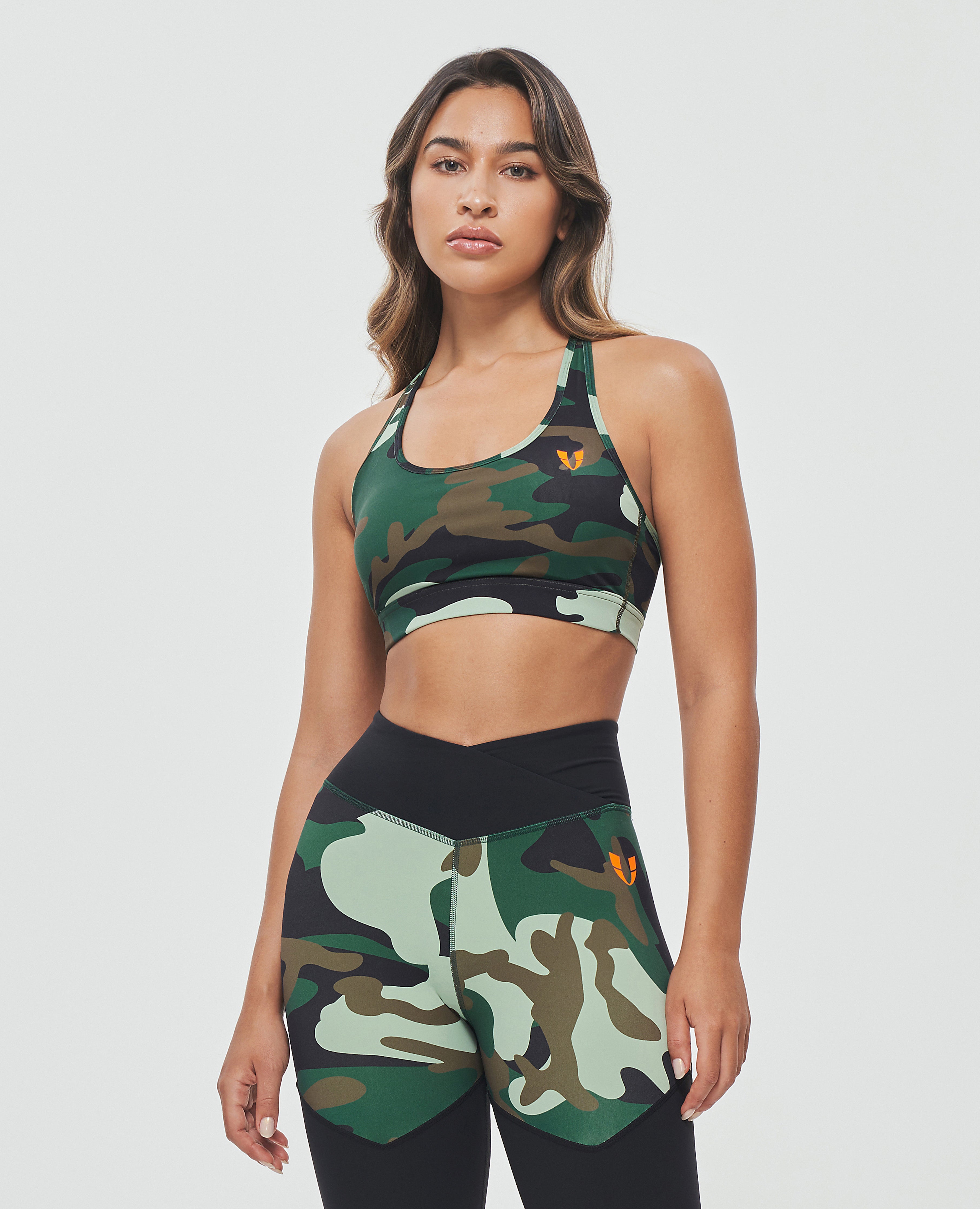 Power Sports Bra Green Camo