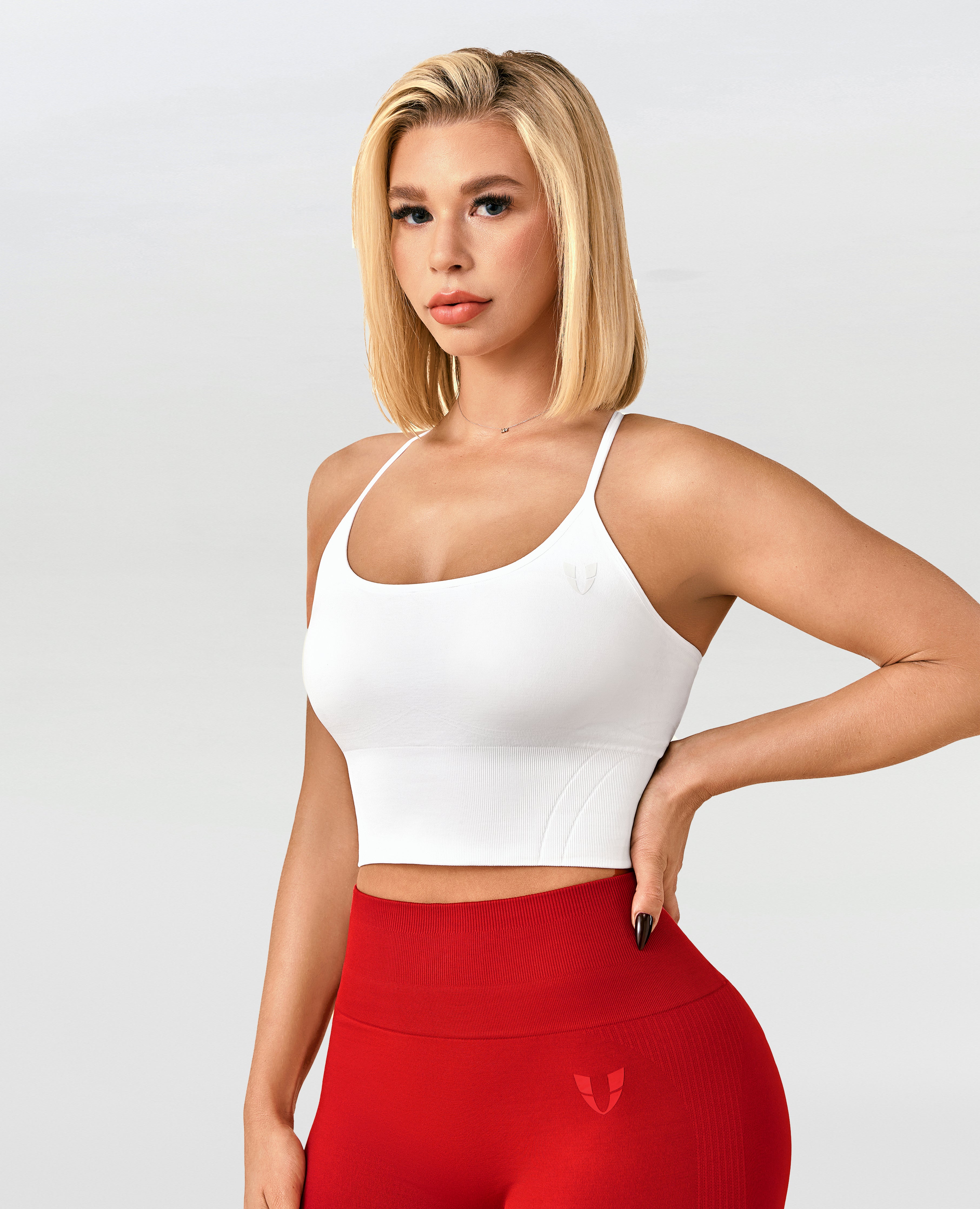 Energy Strait Strap Longline Top - White