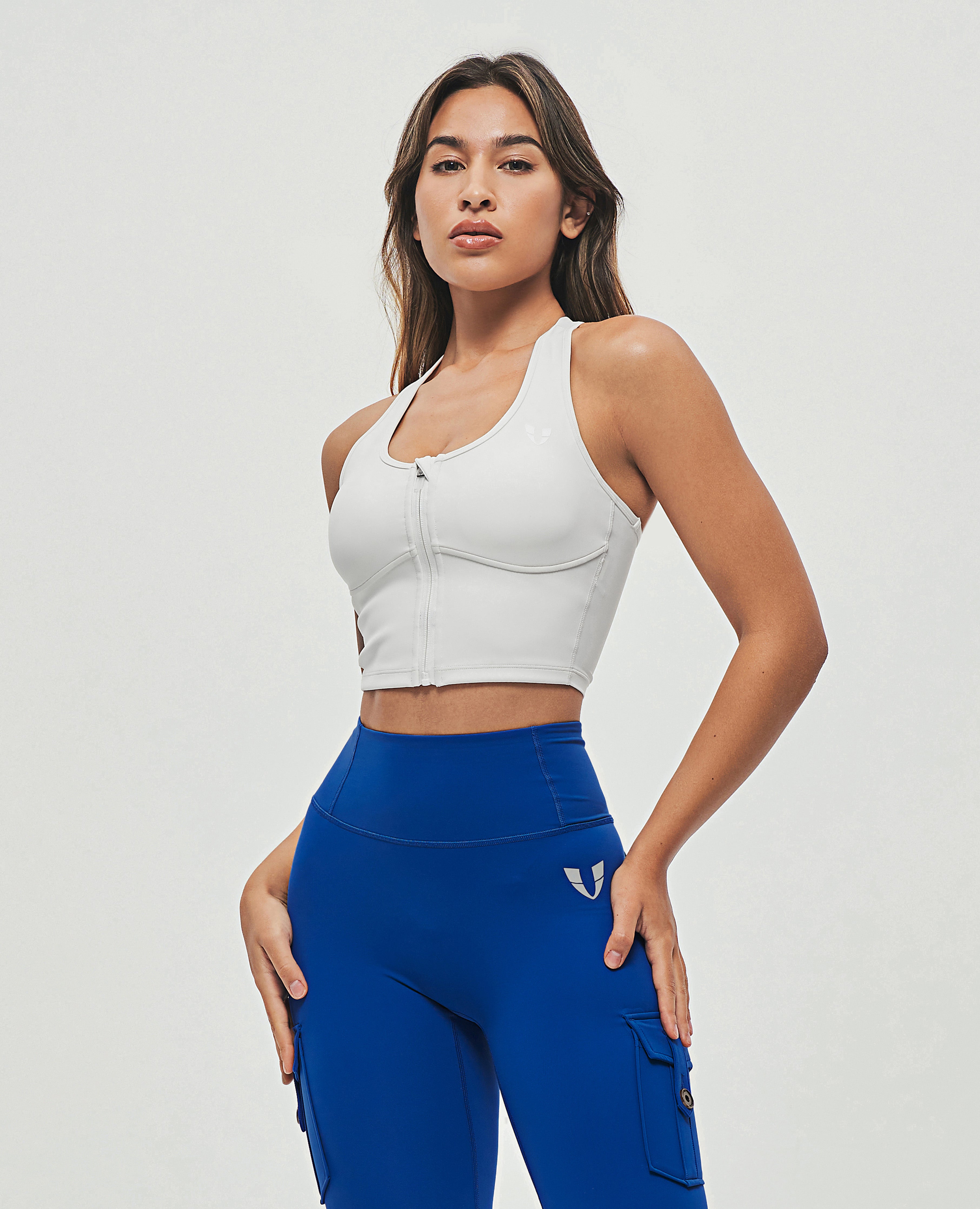 Front Closure Sports Bra - White