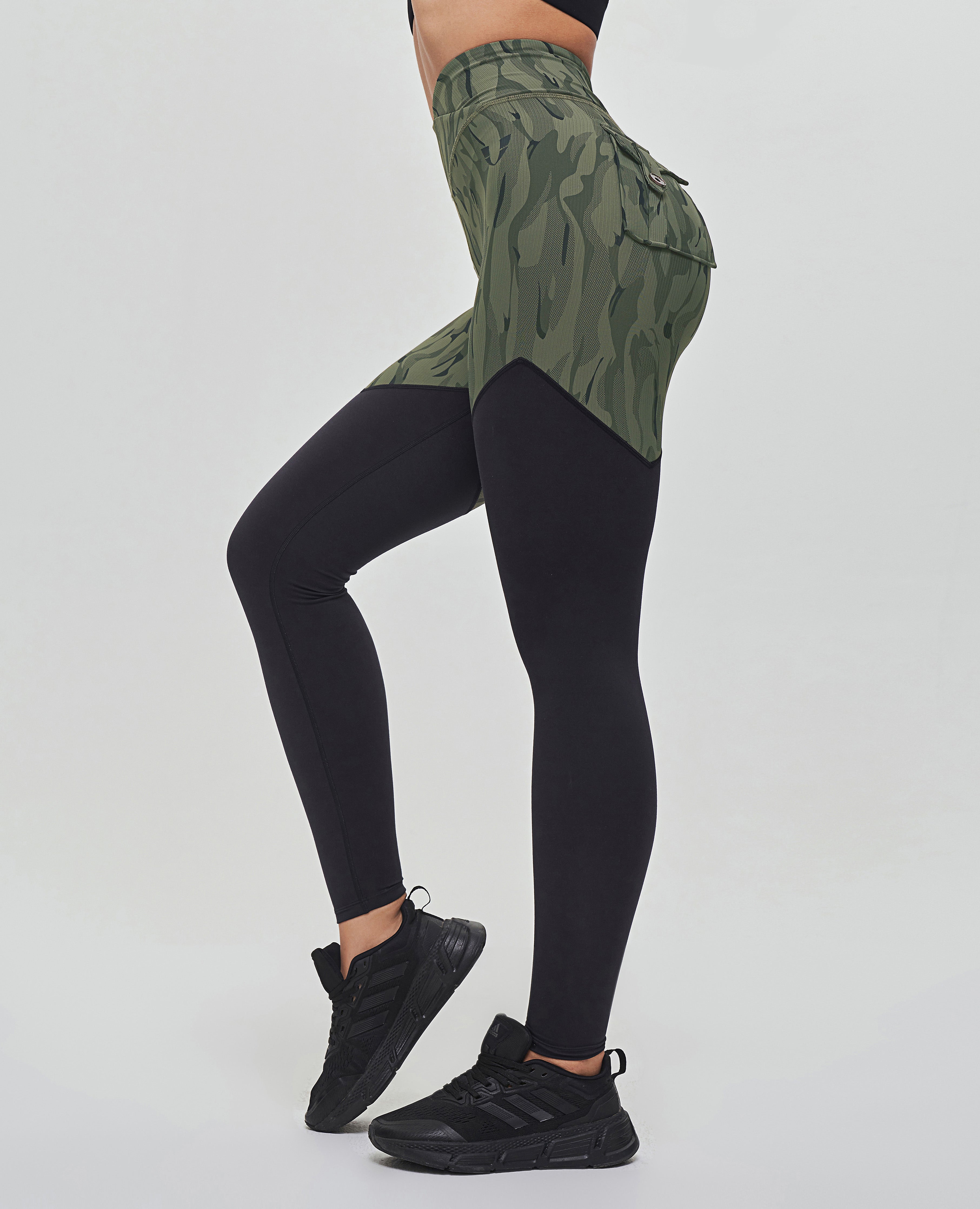 Cargo Power-legging - Camo en zwart