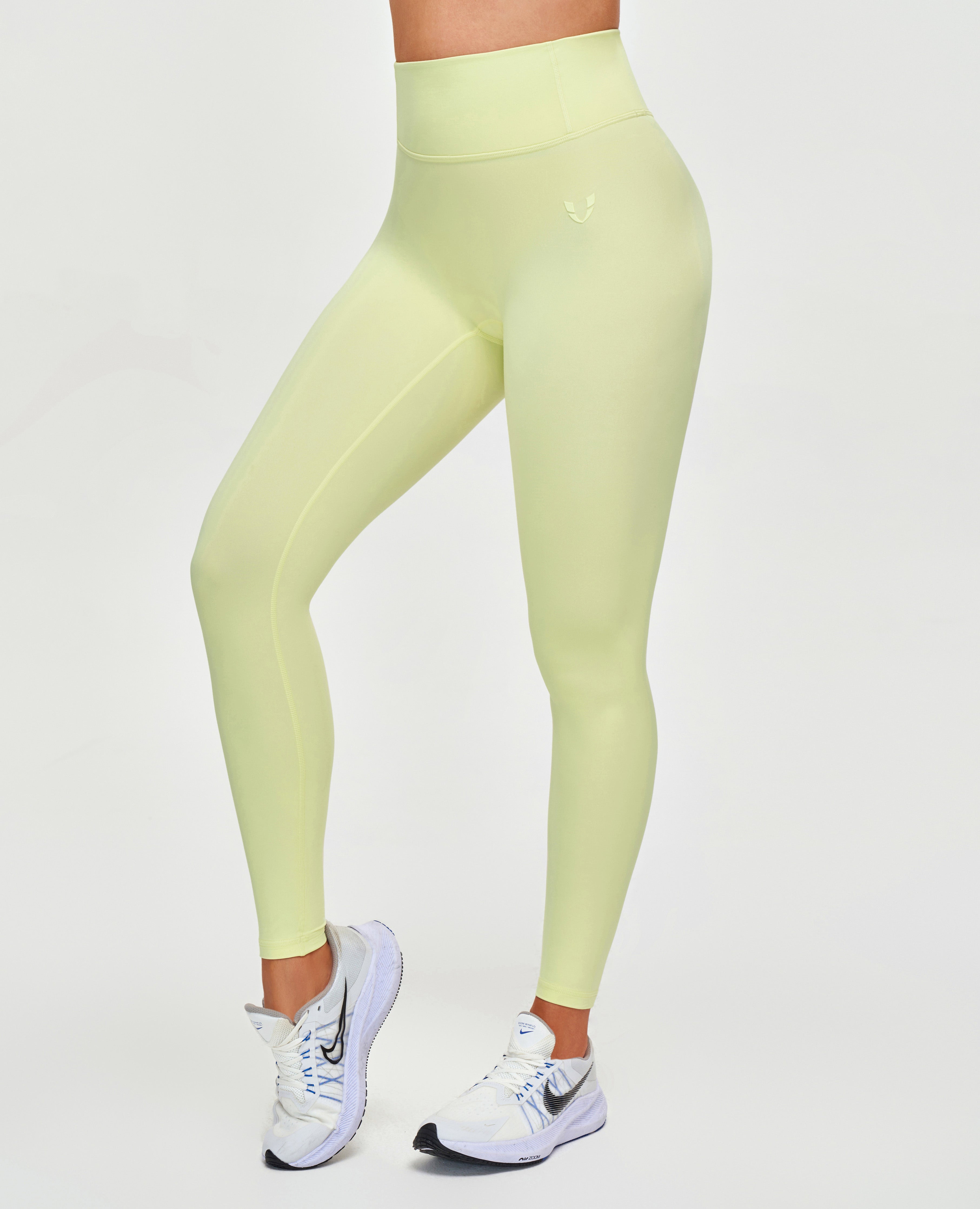 Workout-legging met hoge taille - lichtgeel