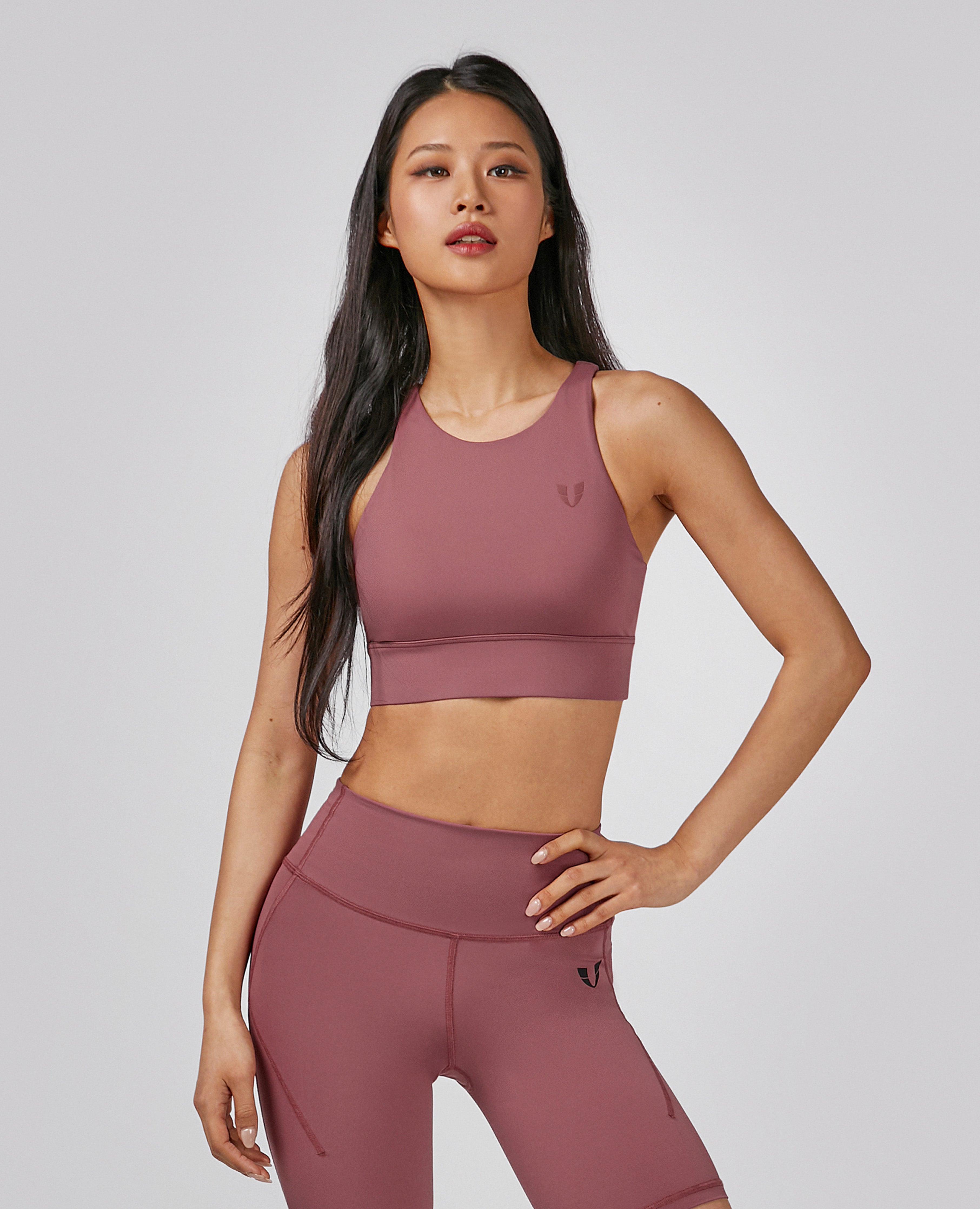 Back Crossover Sports Bra - Rose