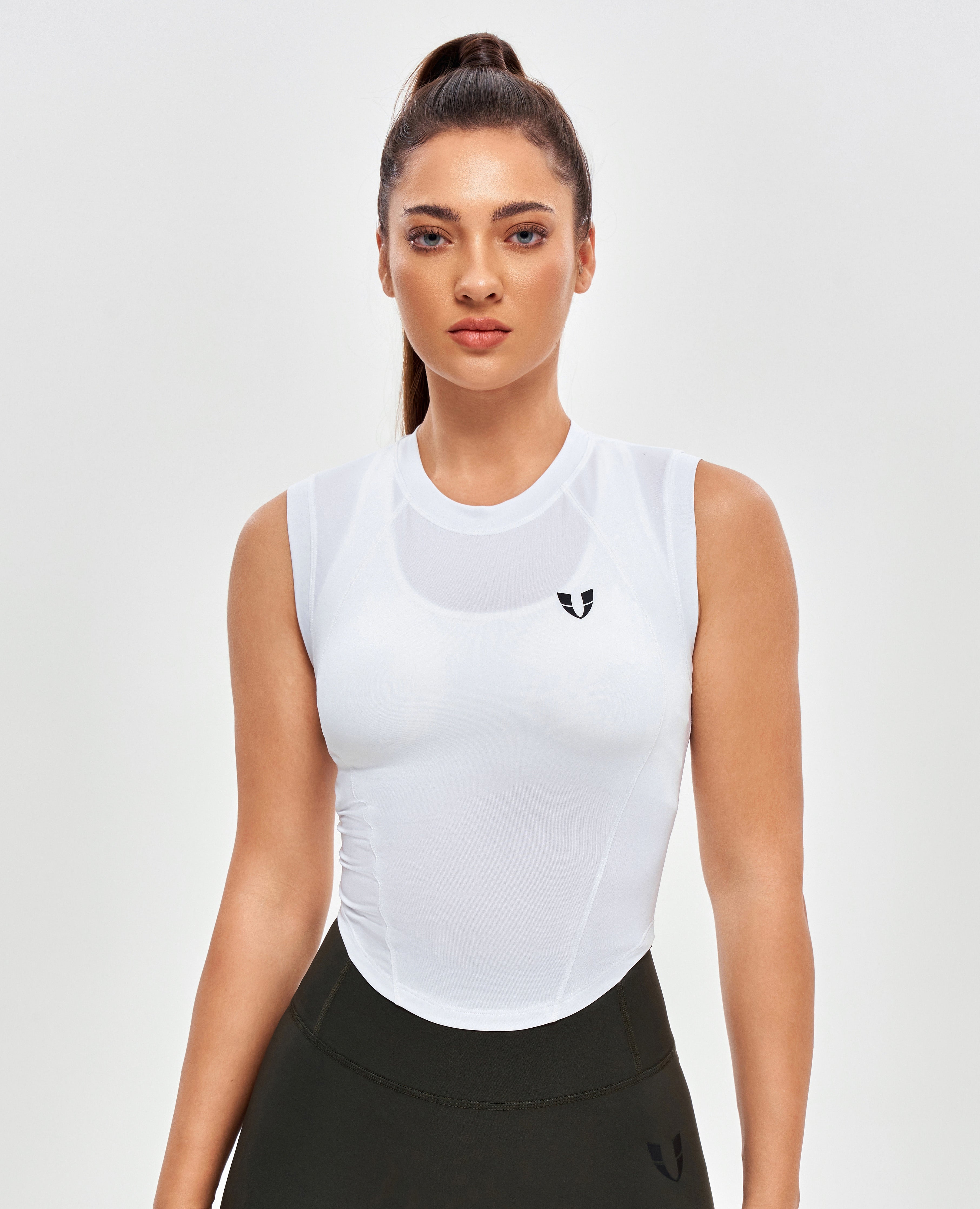 Gebogen zoomtanktop - wit