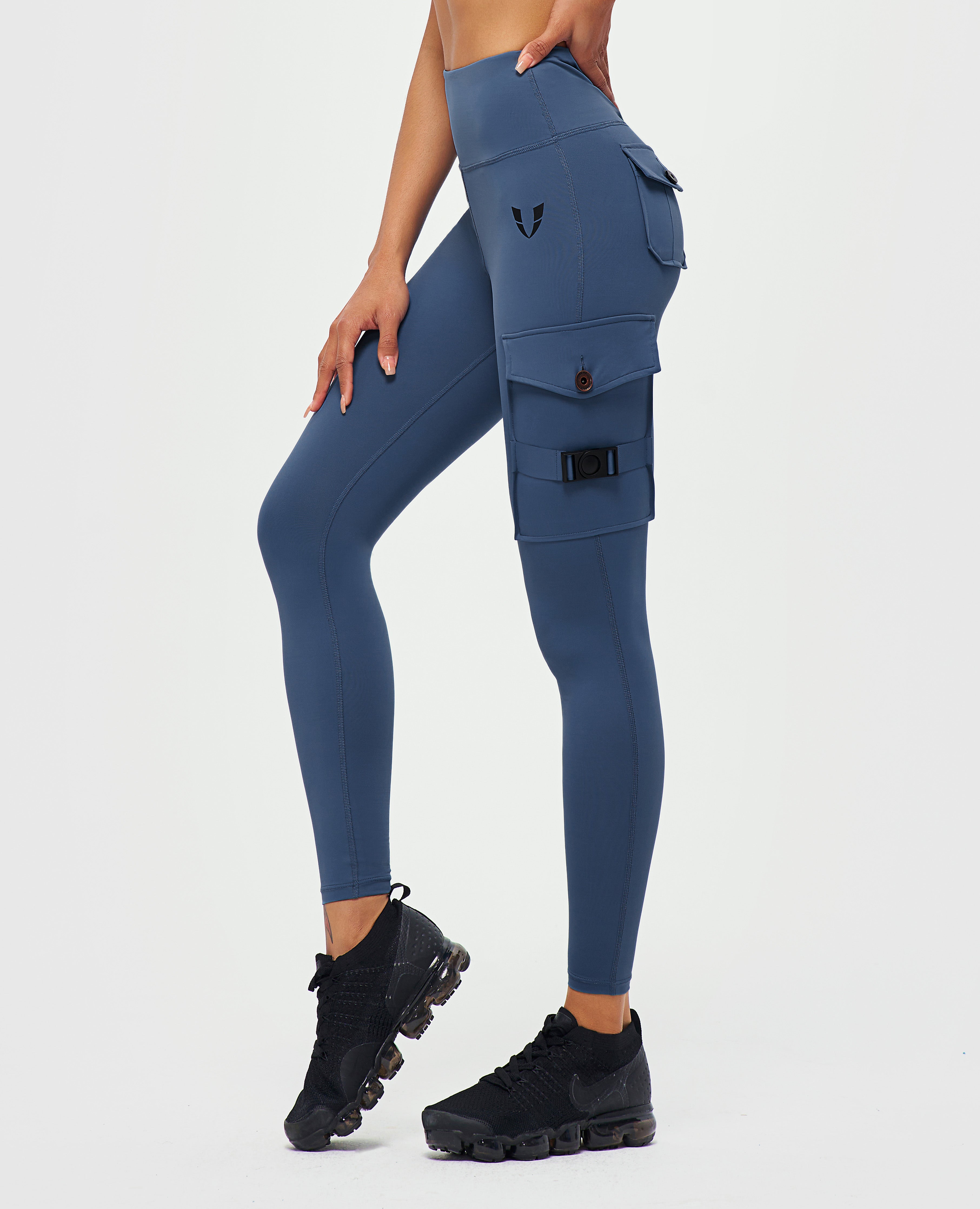 Cargo Fitness Leggings - Blue