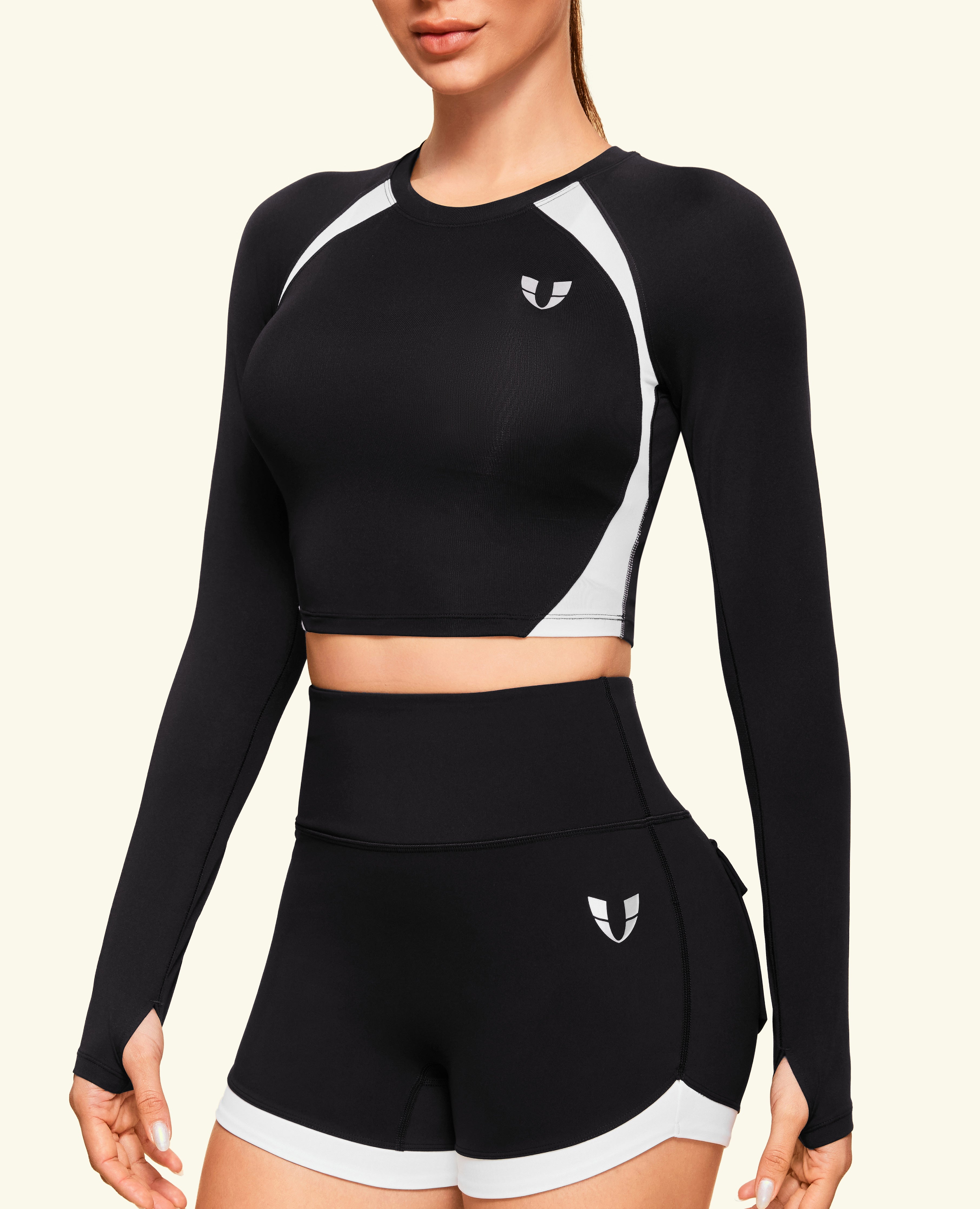 Empower Fit Crop Long Sleeve - Black