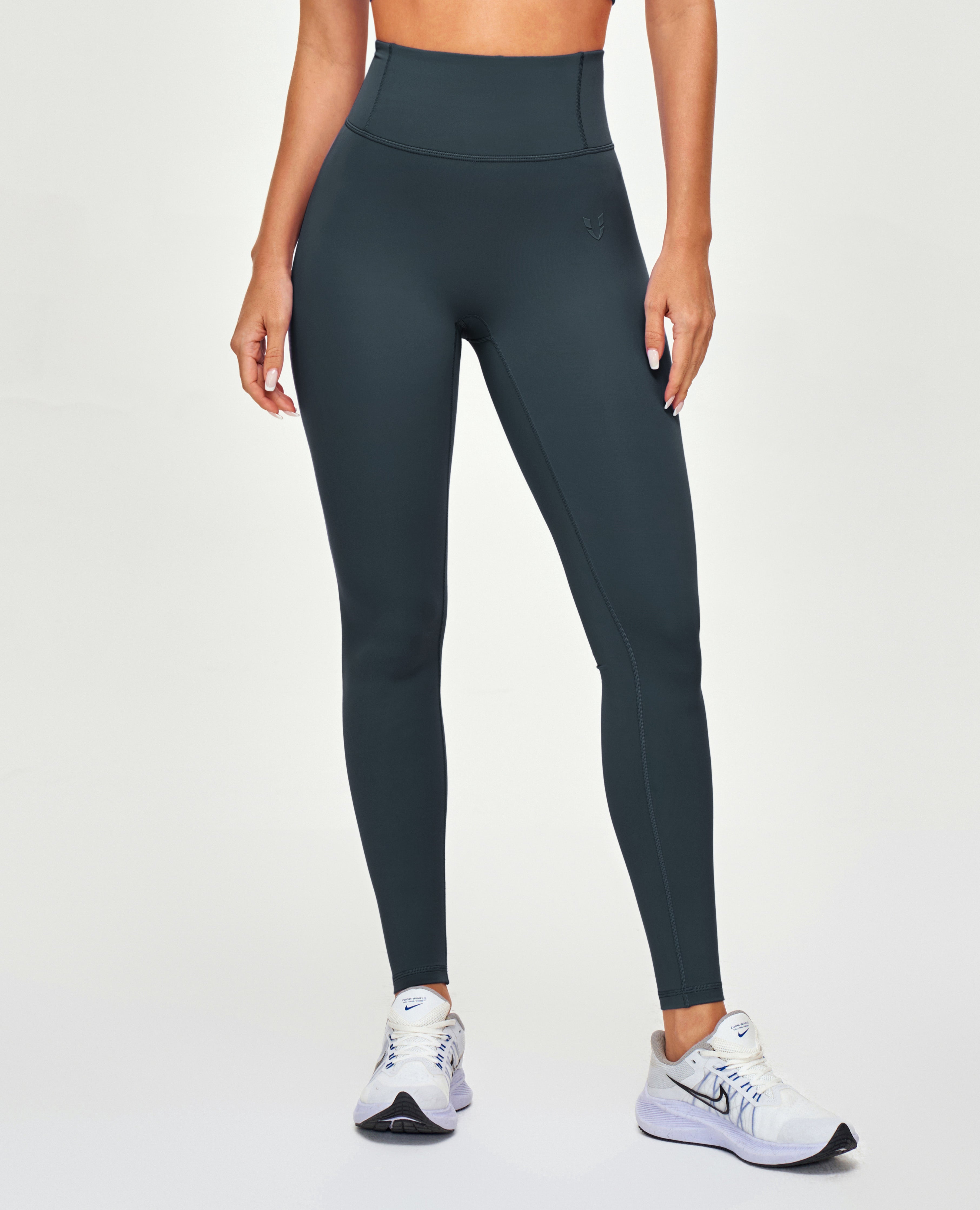 Workout-legging met hoge taille - grijs