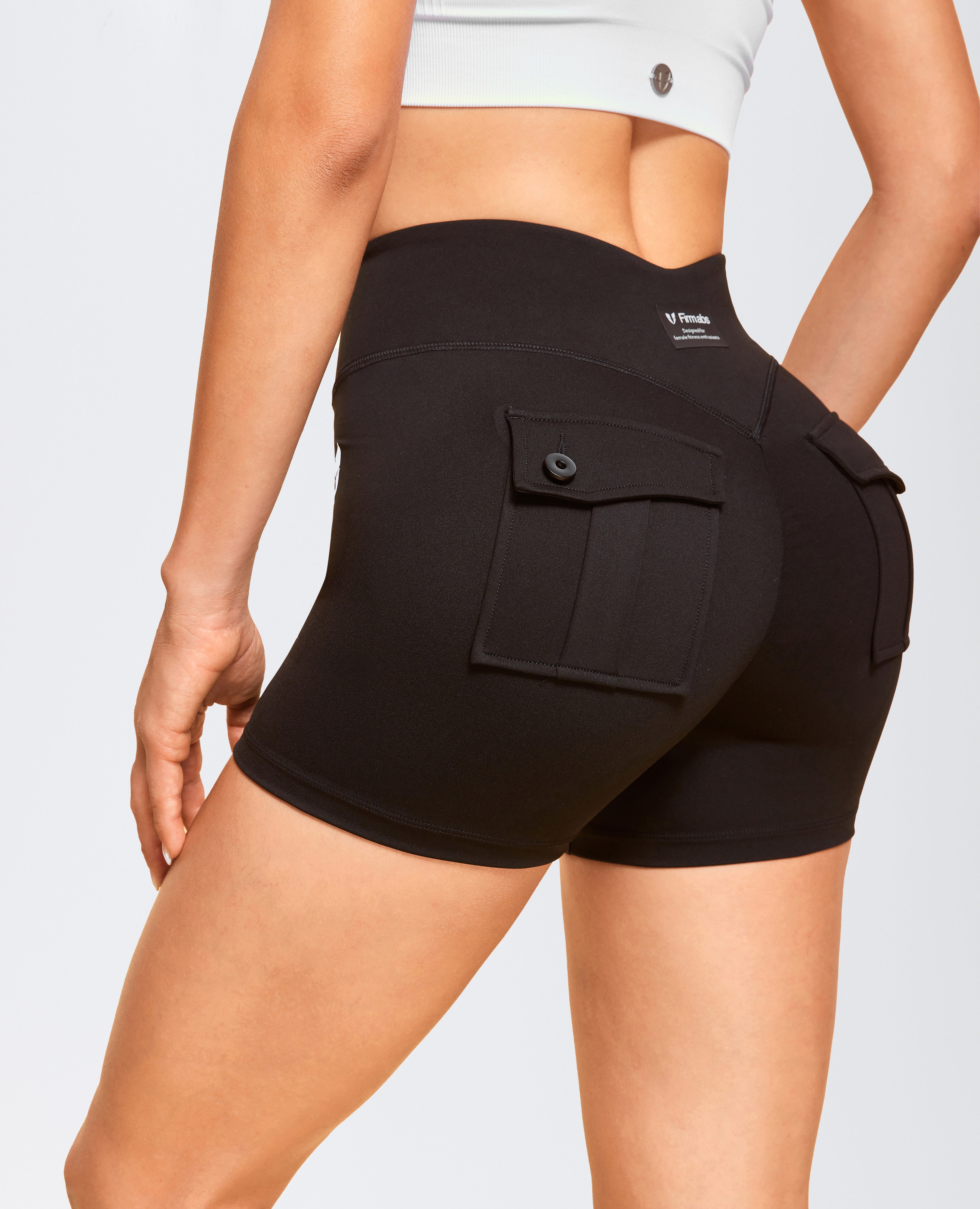 شورت الجيب الأمامي الرمز البريدي - الأسود