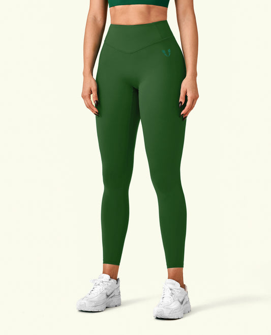 Active High Waist Leggings - Dark Green