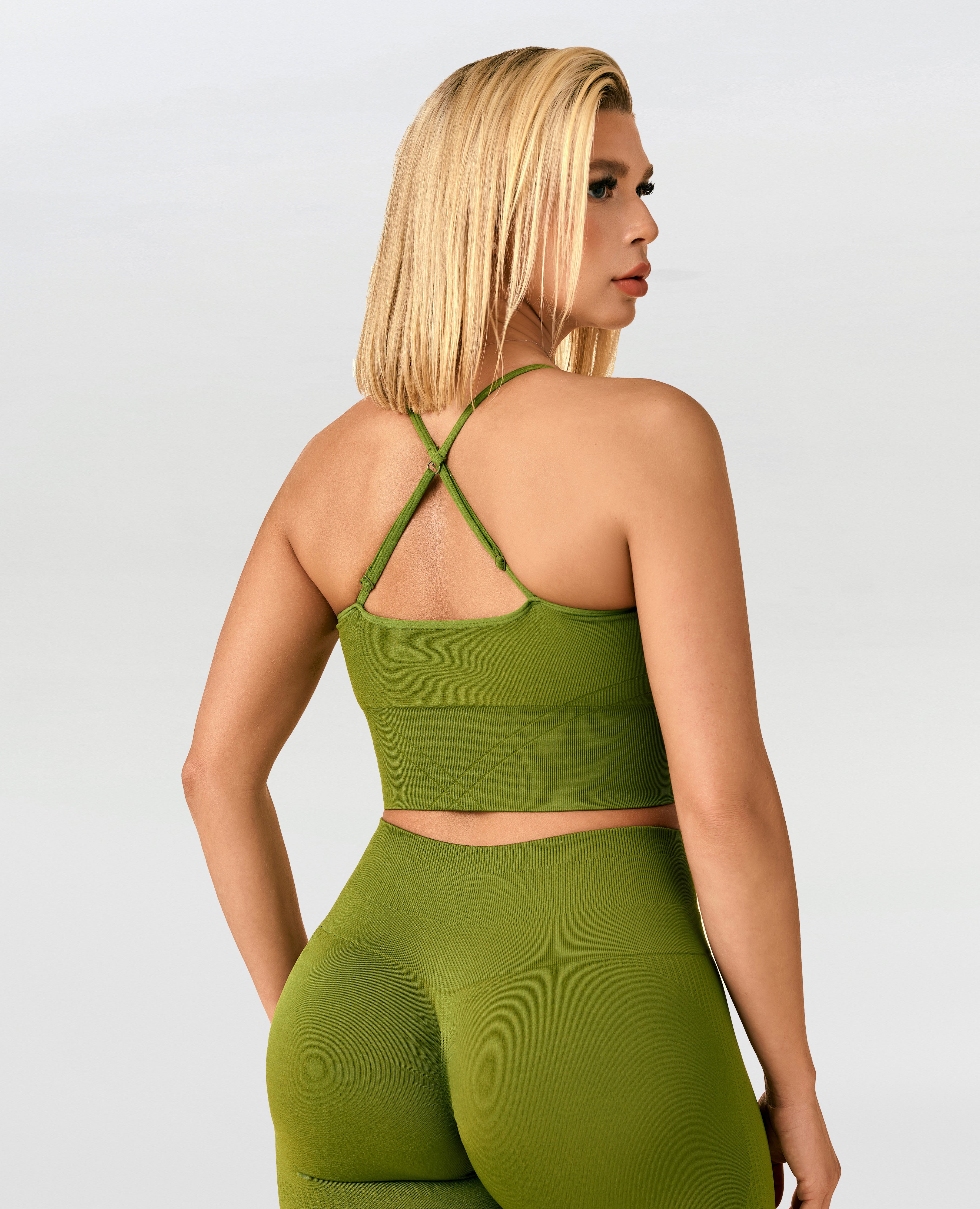 Energy Strait Strap Longline Top - Grass Green