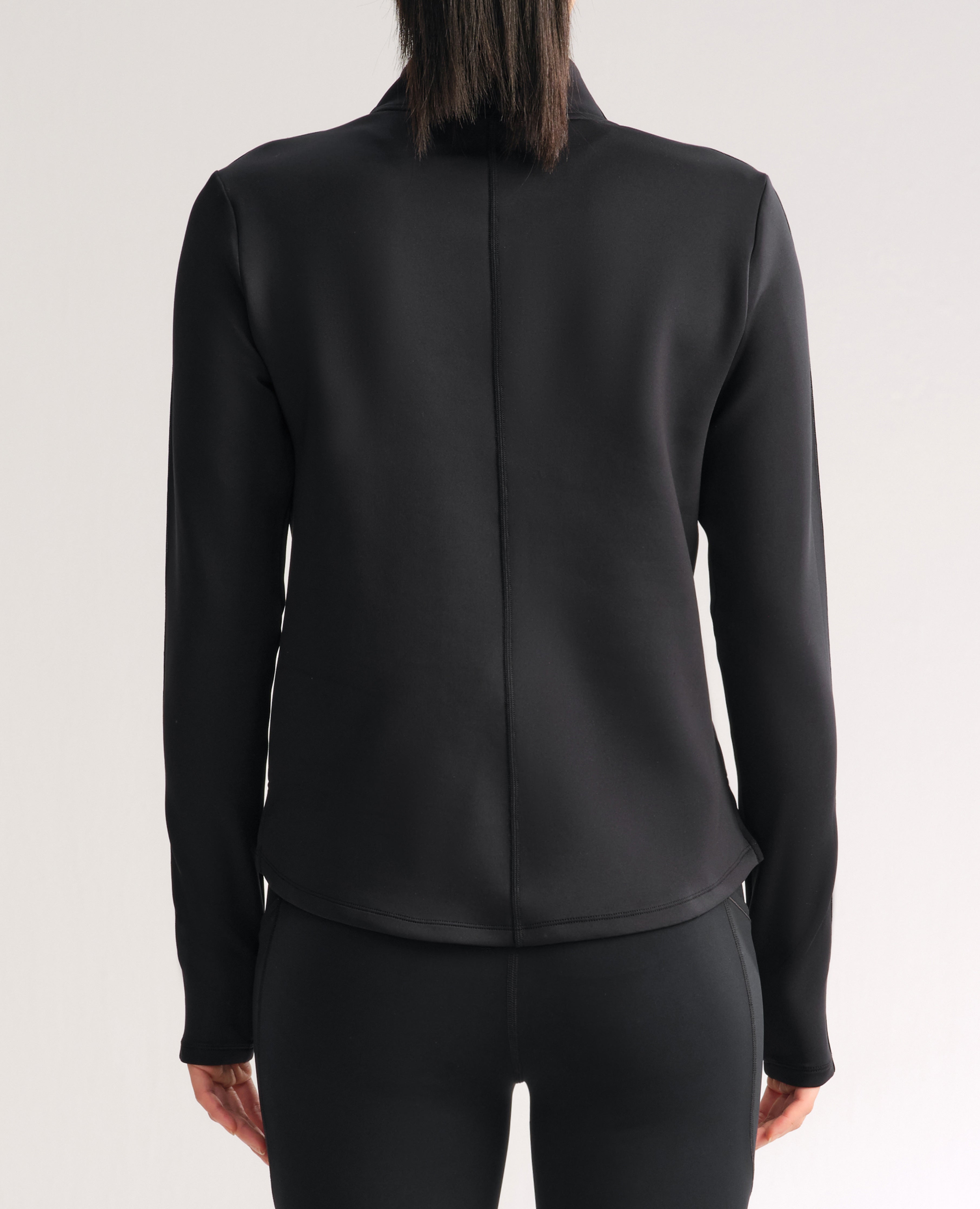 Athletic Half Zip Pullover Top - Black