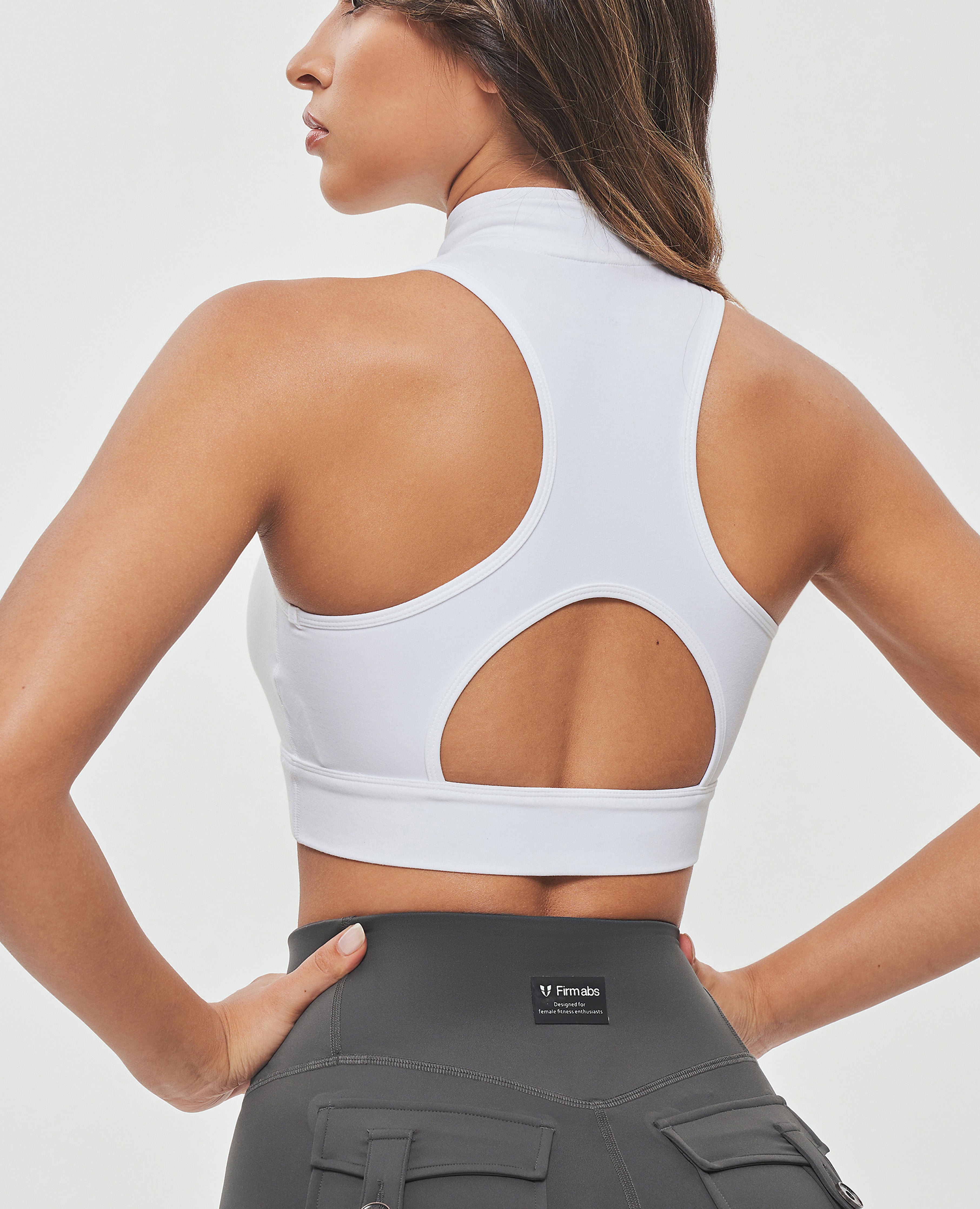 Full Zip Padded Tank - White