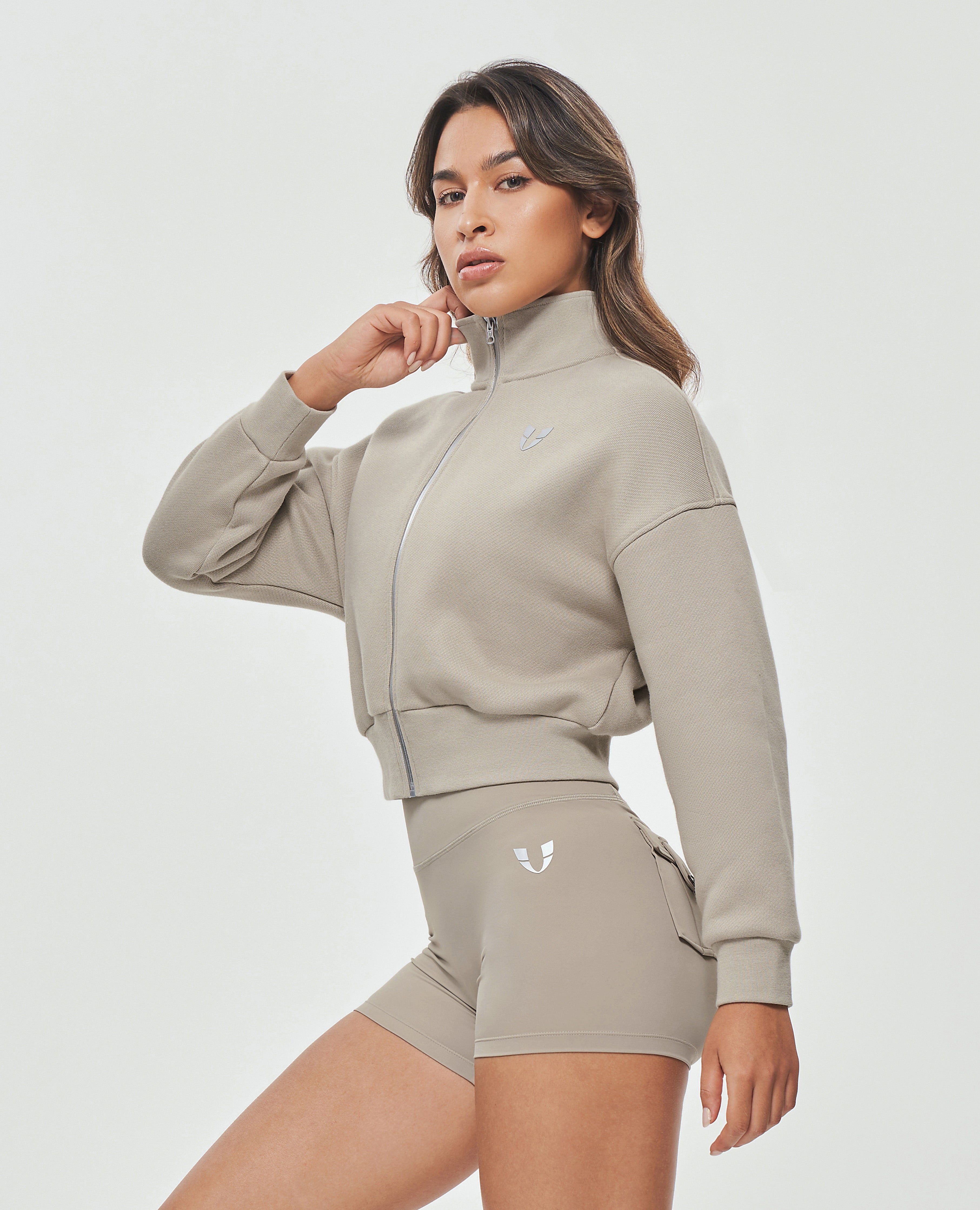 Stand Collar Thermal Jacket - Khaki