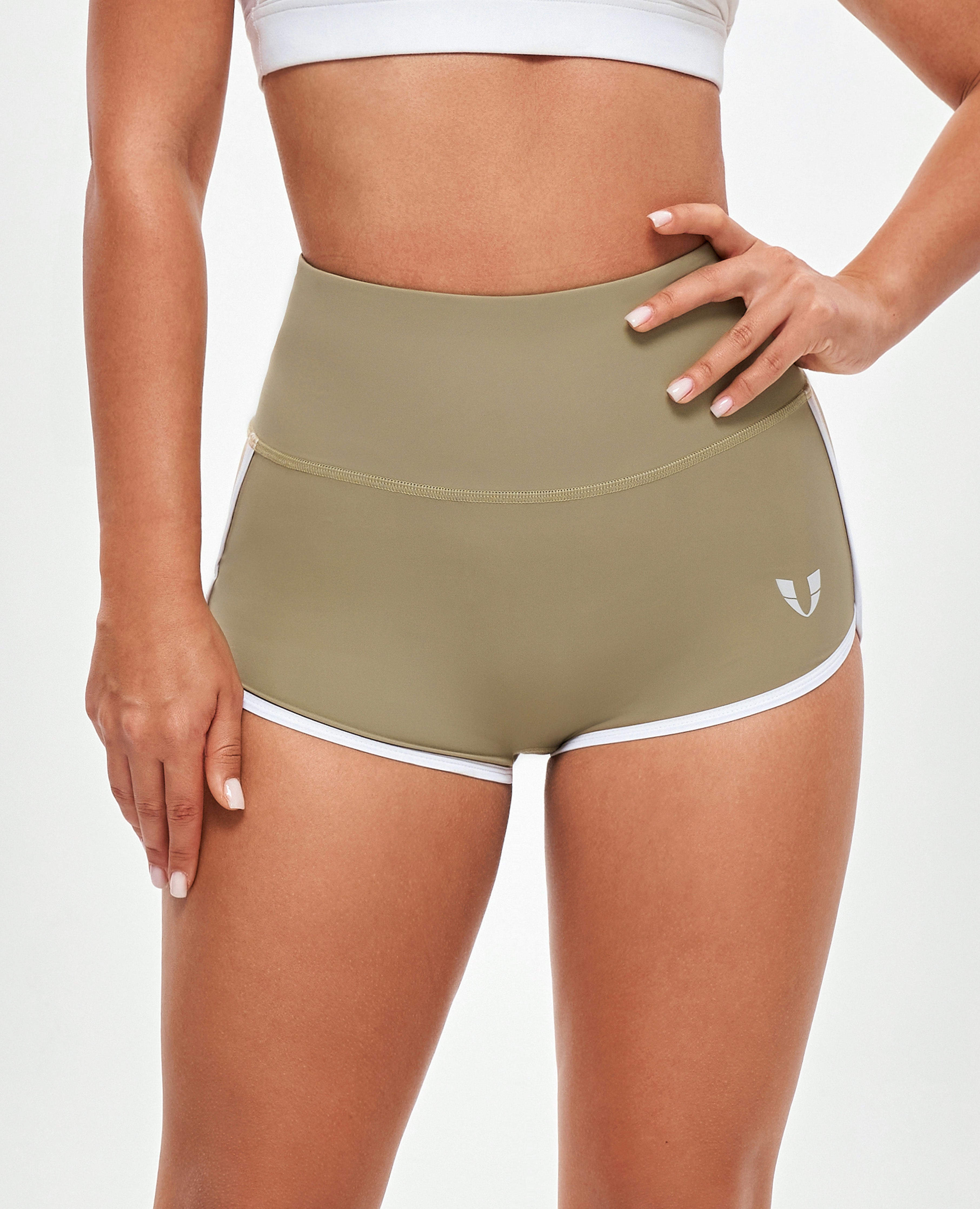 High Waist Short Shorts - Beige