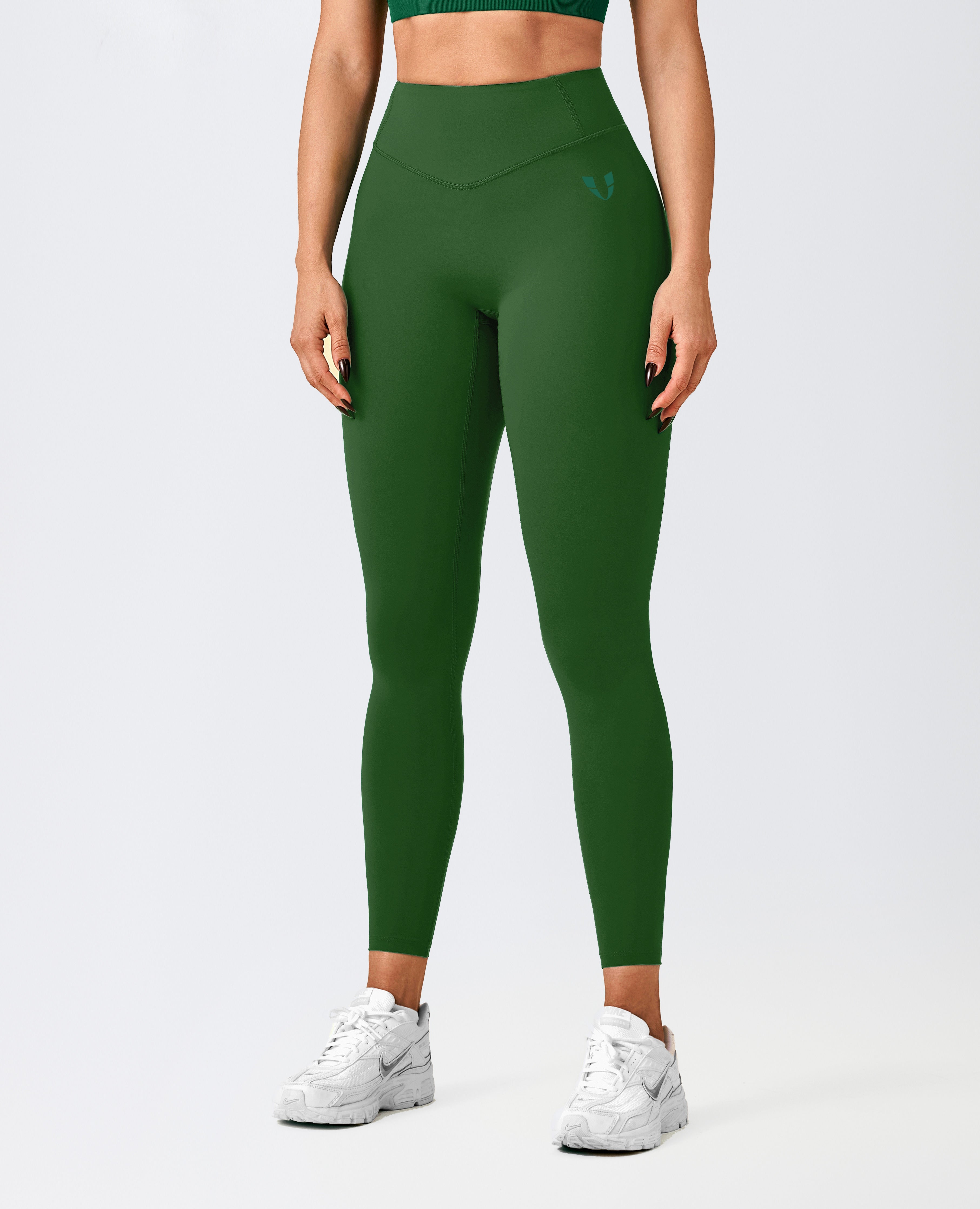 Active High Waist Leggings - Dark Green