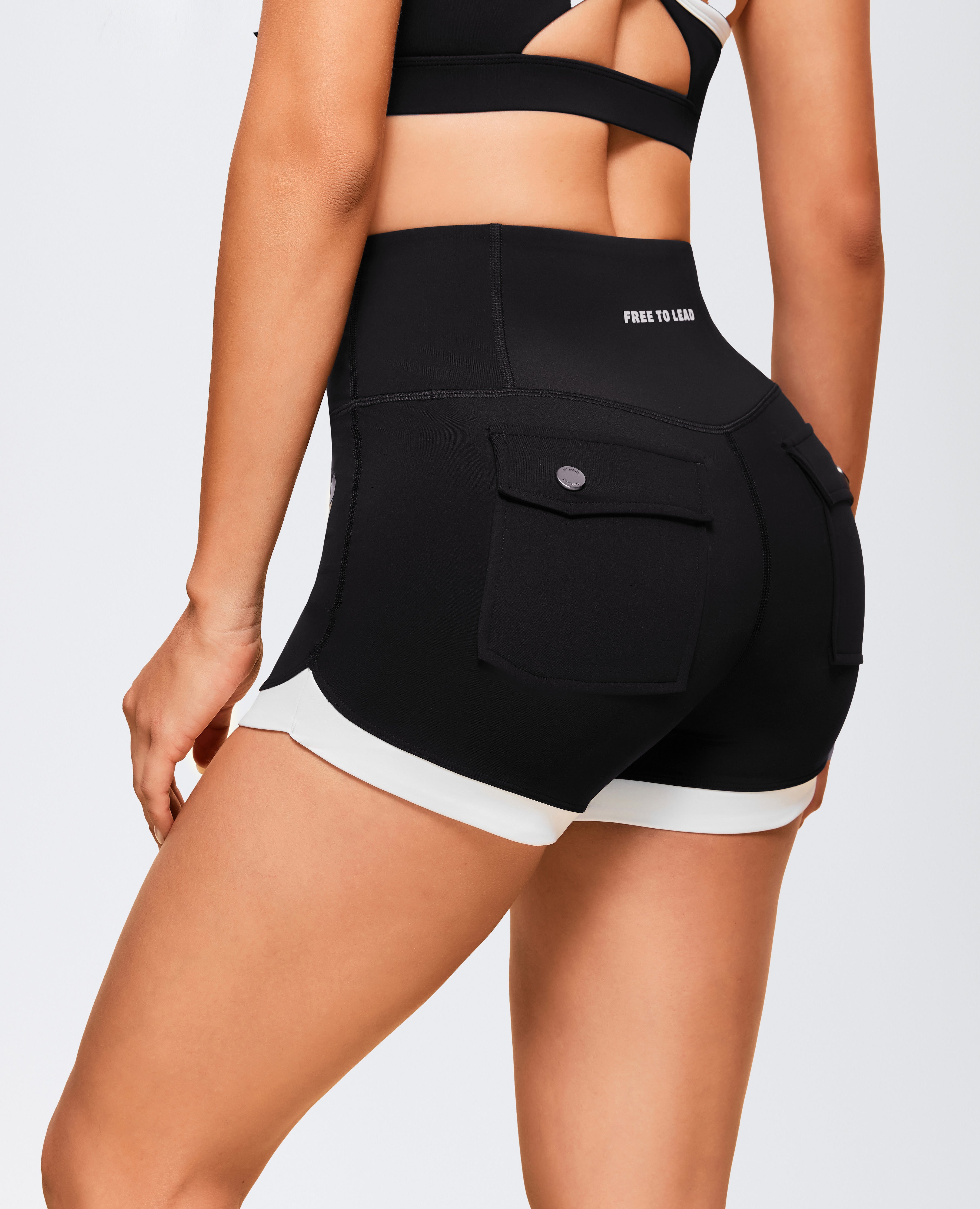 Everyday Pocket High Waist Shorts - Black