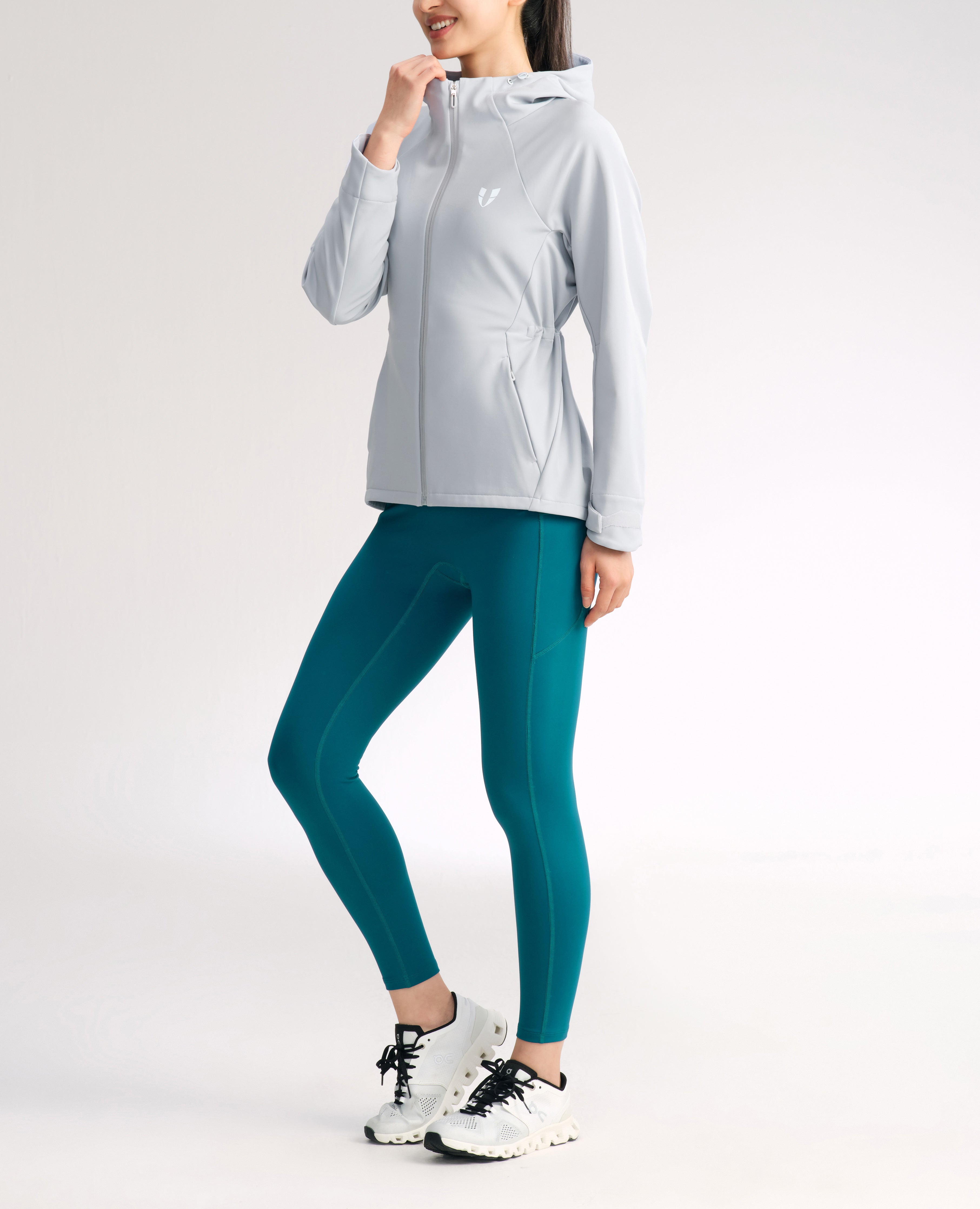 Water-Repellent Fleece Lined Zip Up Hoodie Jacket - Gray