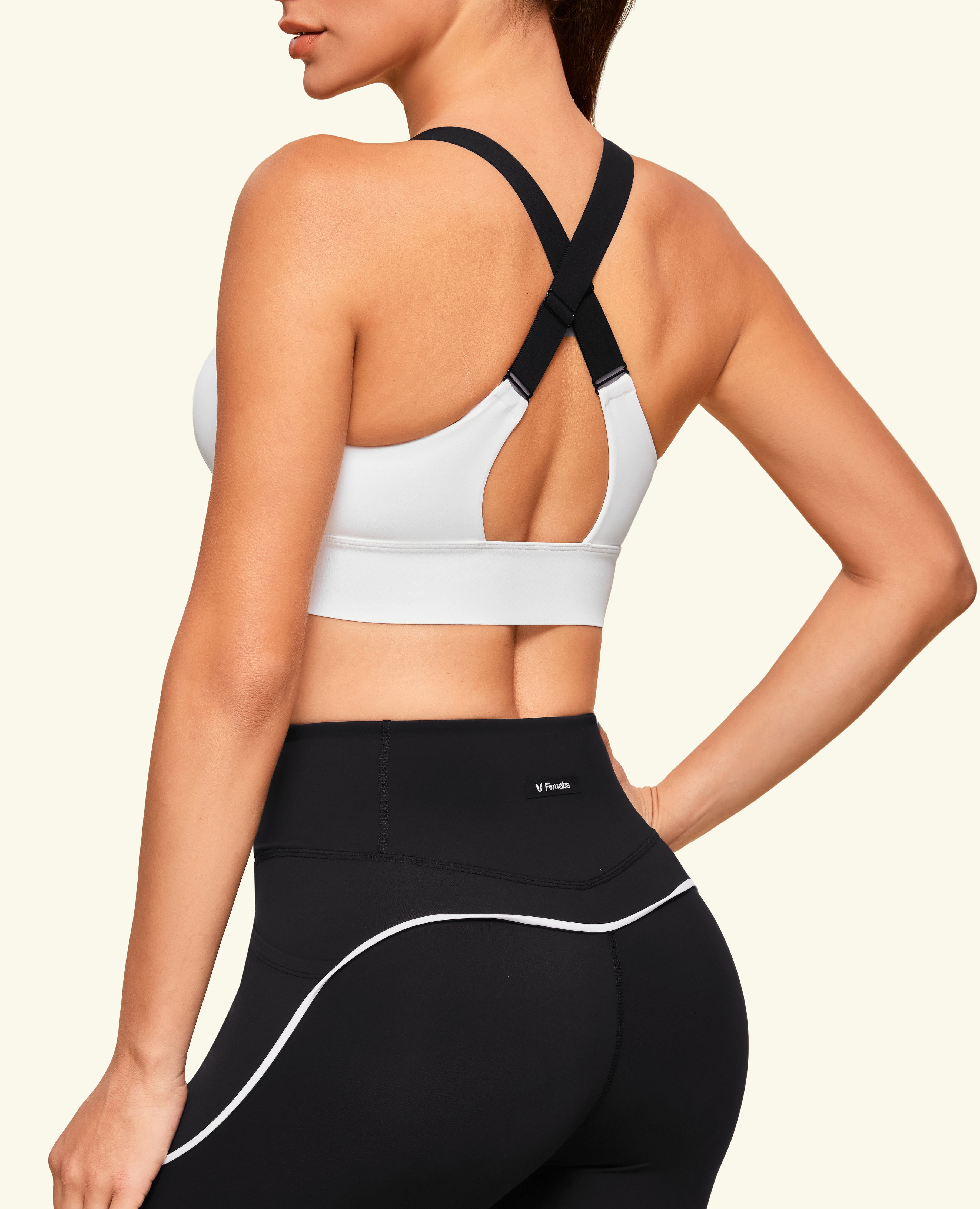 Energy Zip Front Sports Bra - White