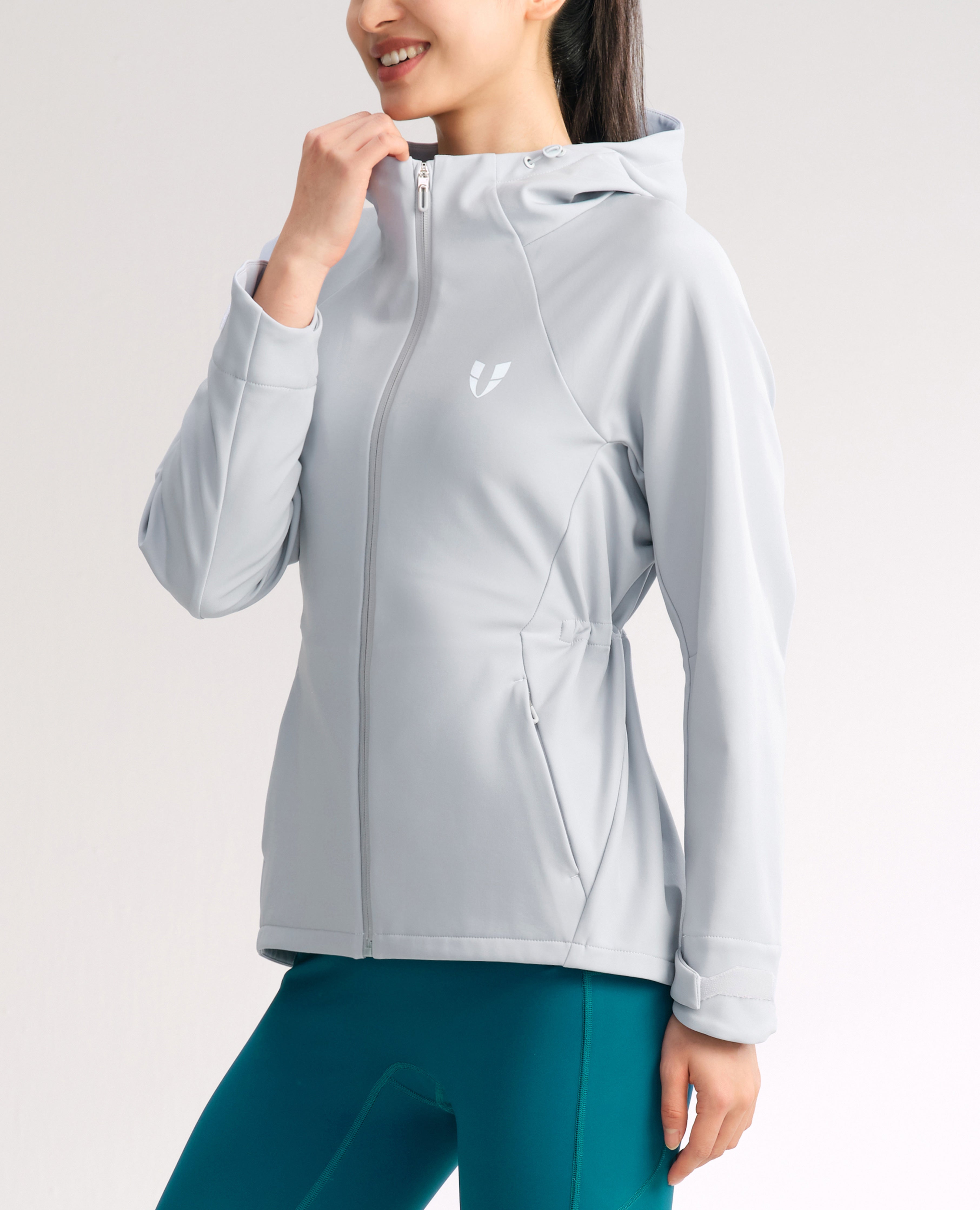 Water-Repellent Fleece Lined Zip Up Hoodie Jacket - Gray