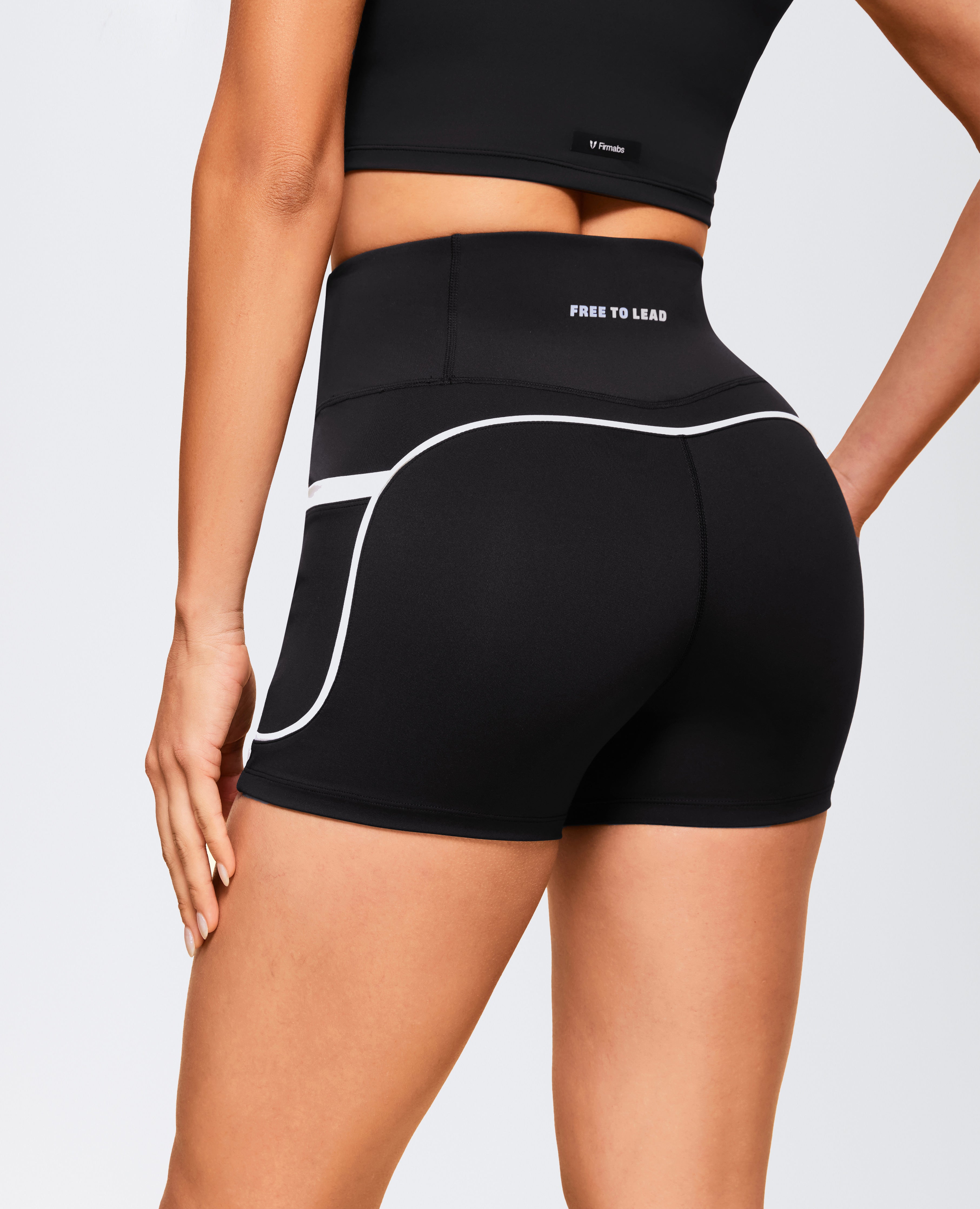 Butt Lift Pocket High Waist Shorts - Black