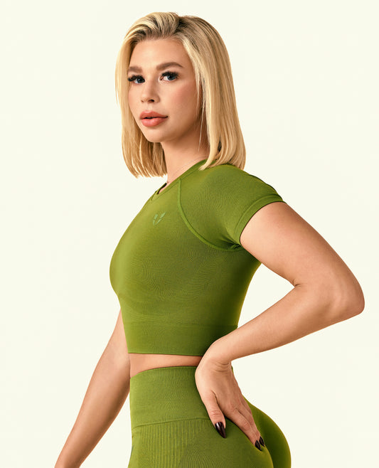 Vivid Crop T-Shirt - Grass Green