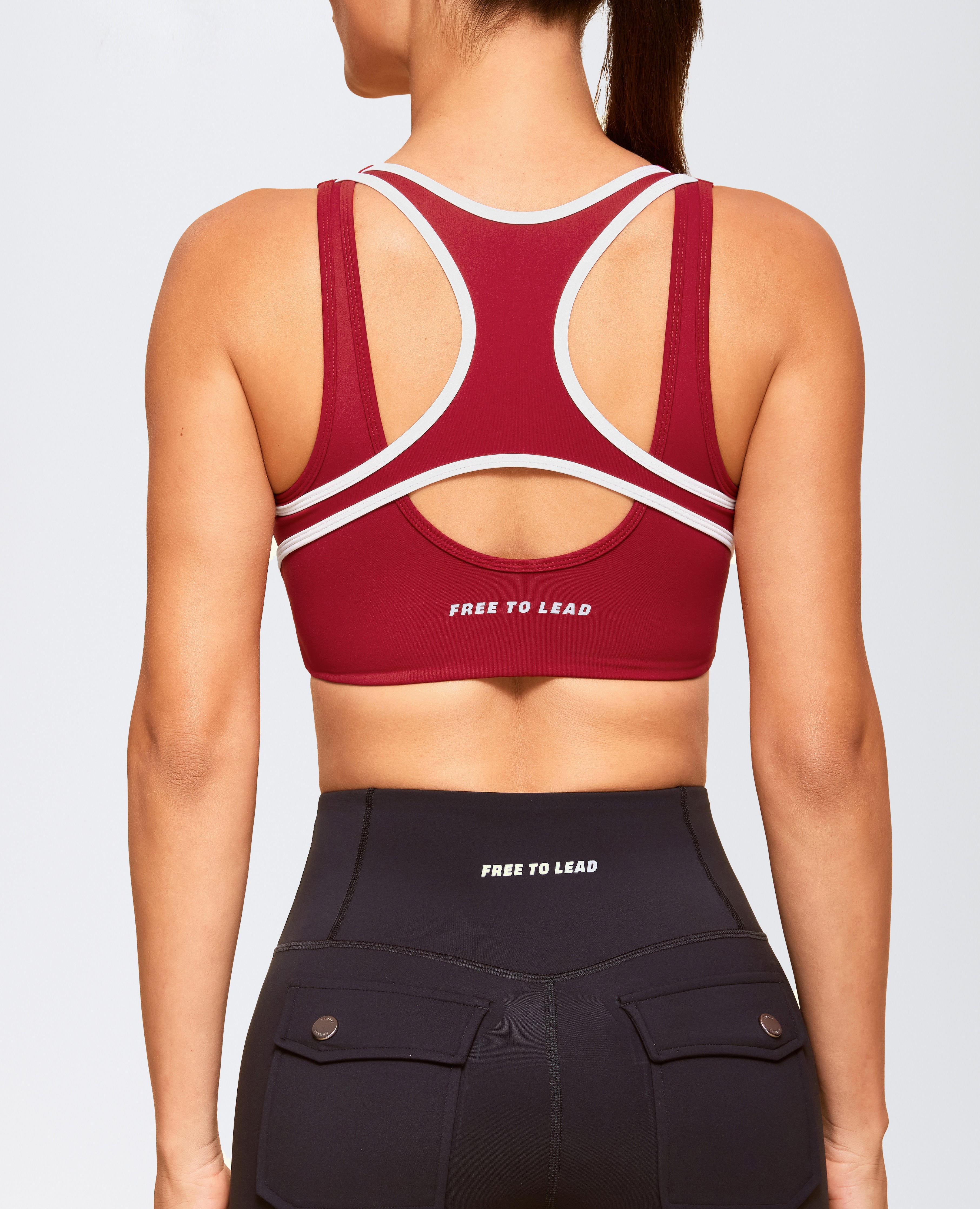 Hollow Active Sports Bra - Red Cranberry