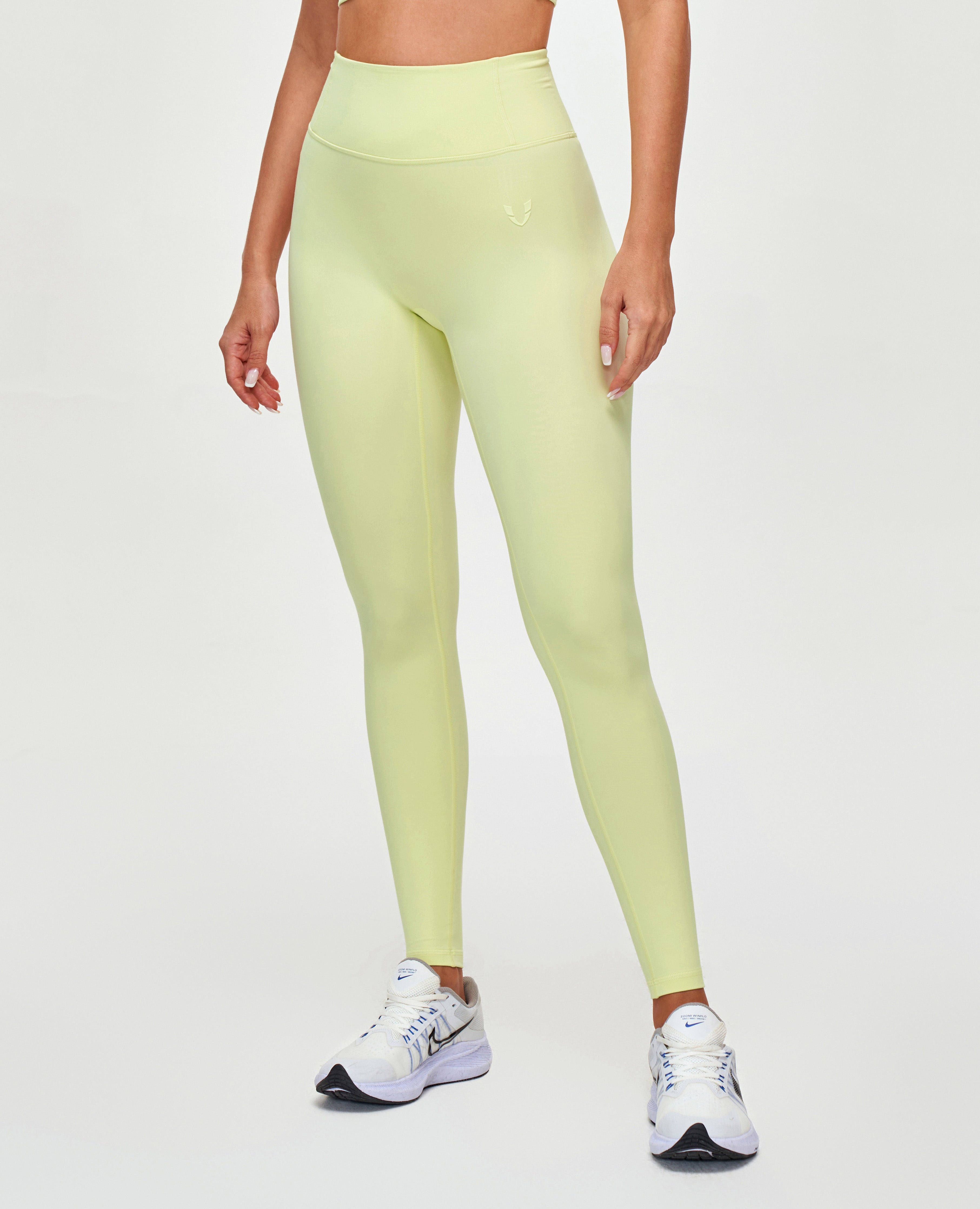 Hoch taillierte Trainingsleggings – Hellgelb