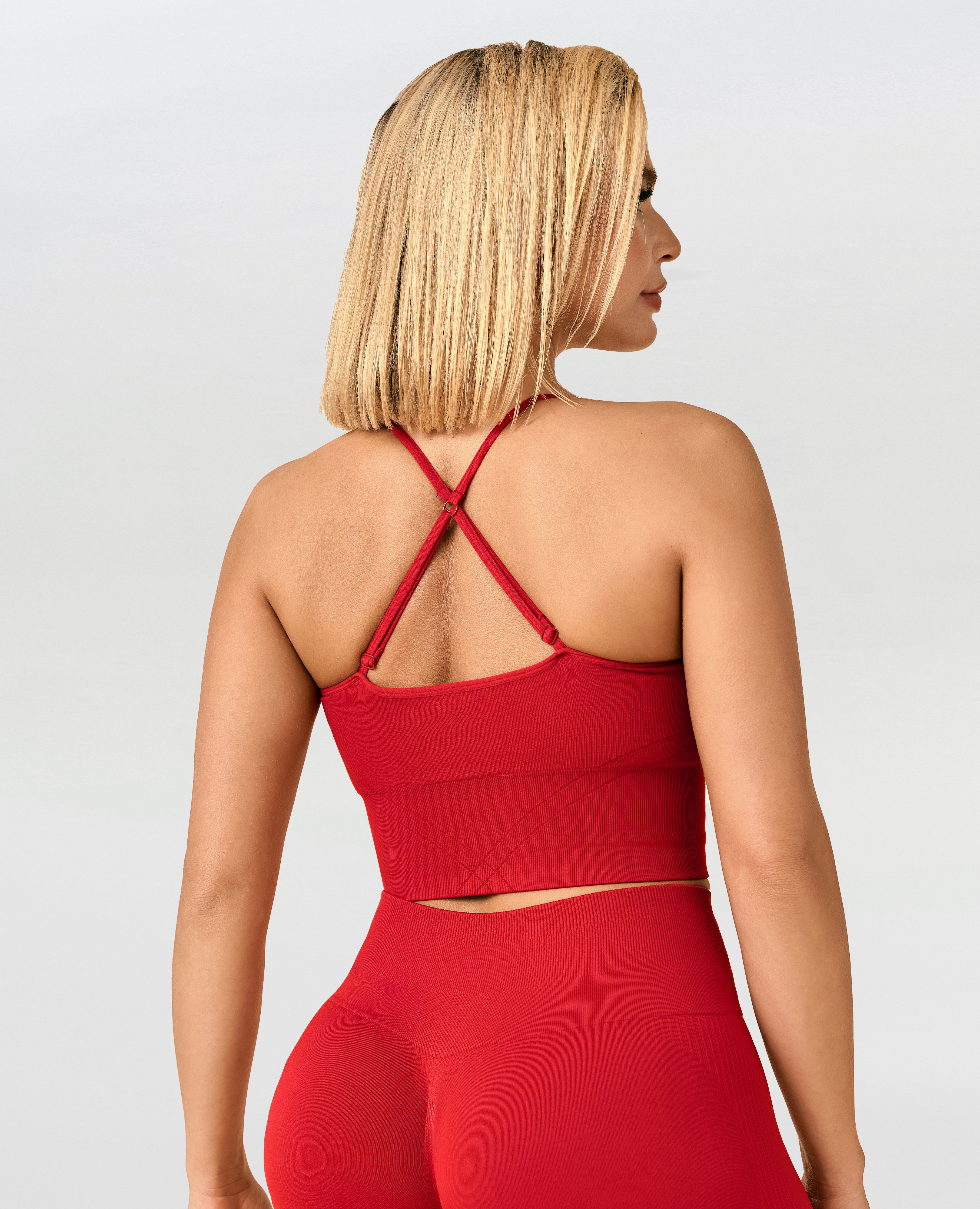 Energy Strait Strap Longline Top - Red Cranberry