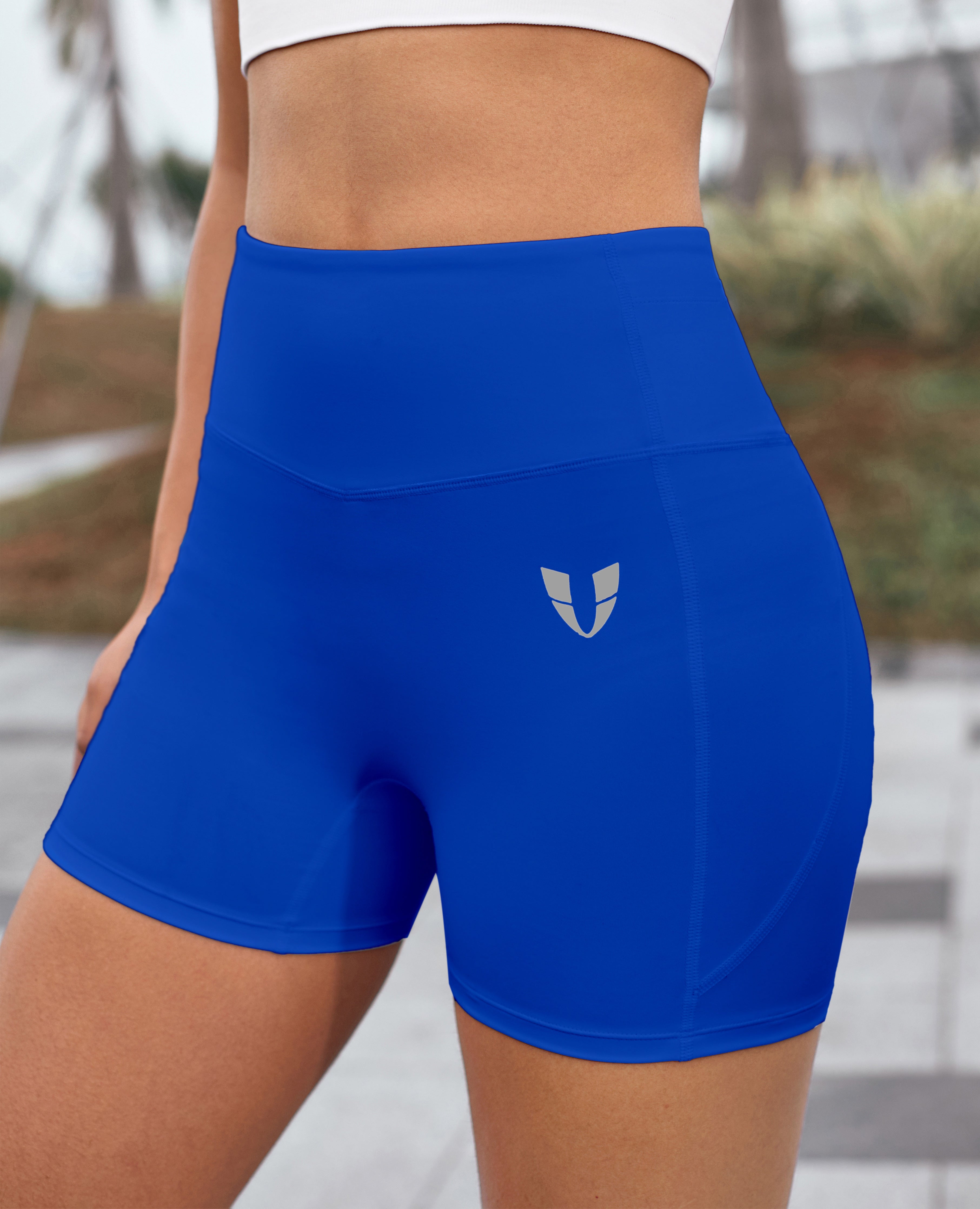 Slim Fit Gym Pocket Shorts - Blue