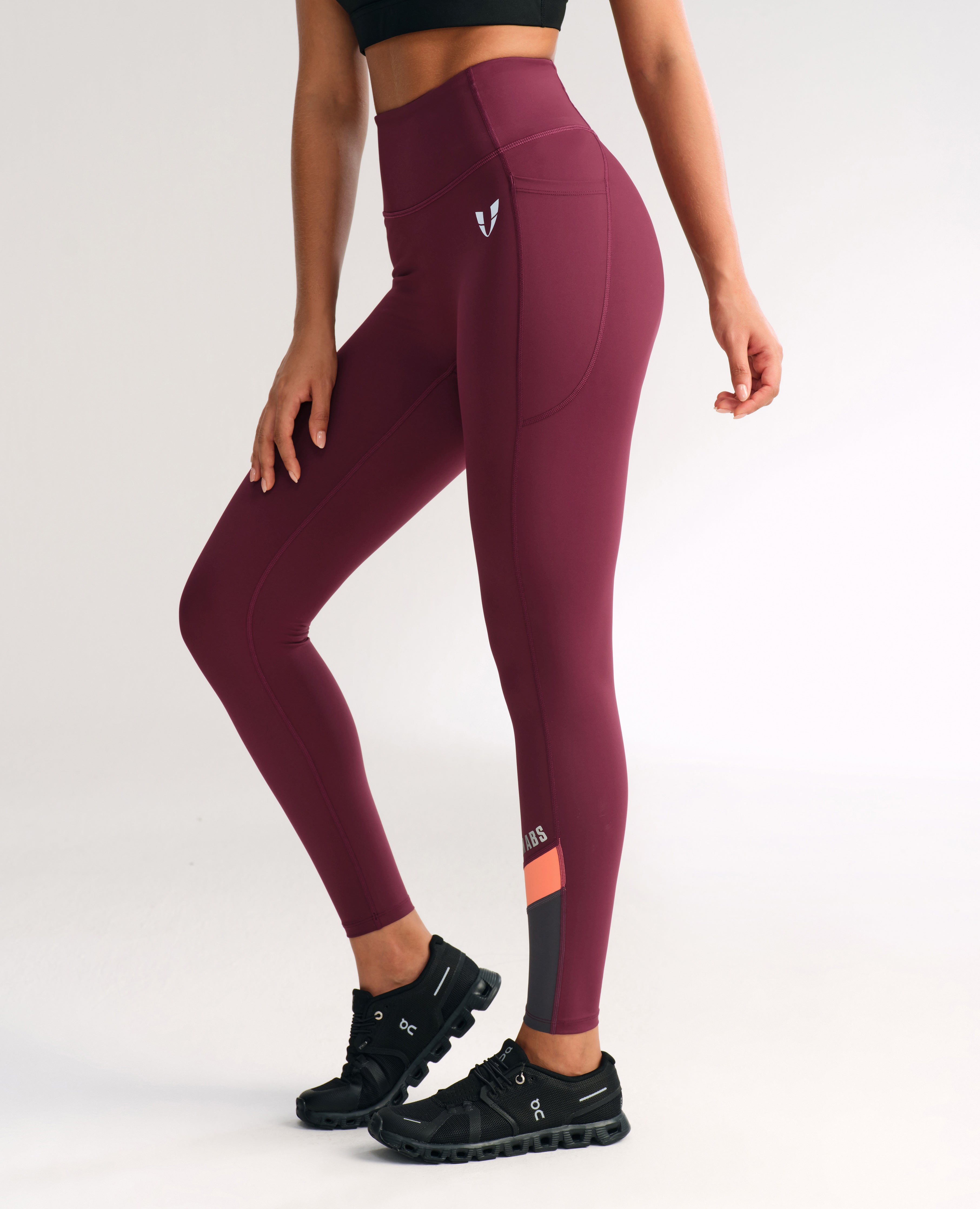 Vivid Sculpt High Support Pocket Leggings - Jujube Red