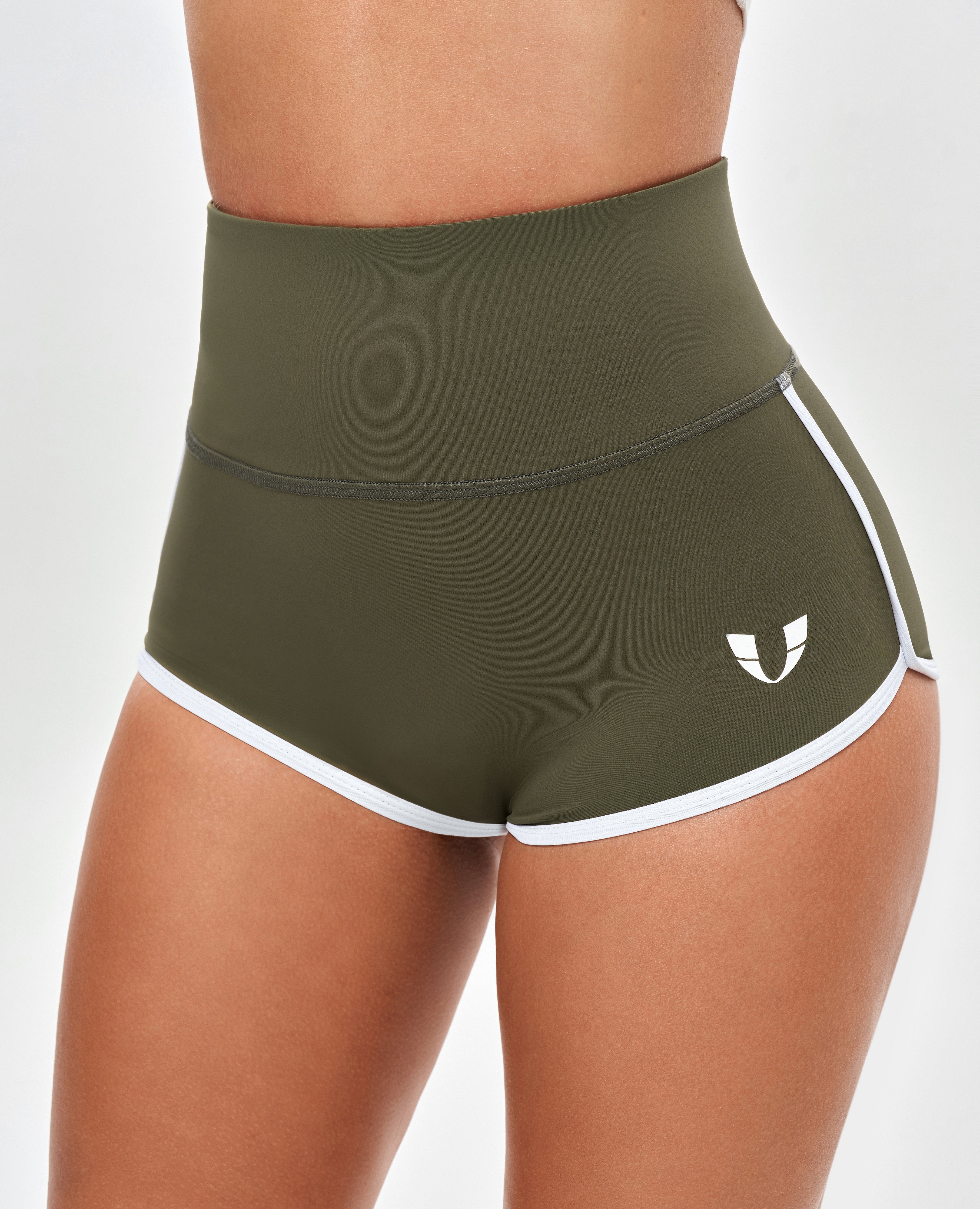 High Waist Short Shorts - Moss Green