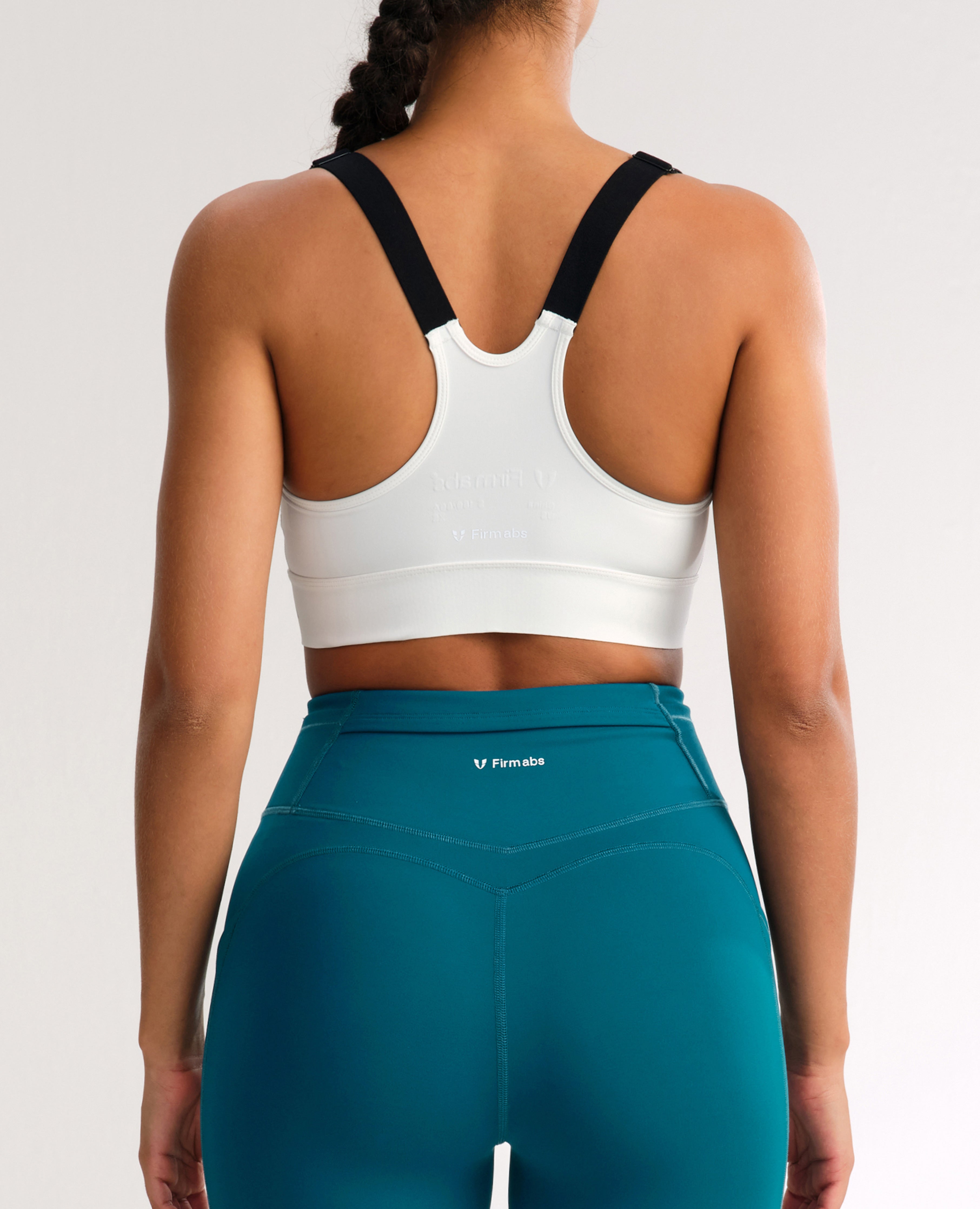 Zip Up High Support Active Bra - White
