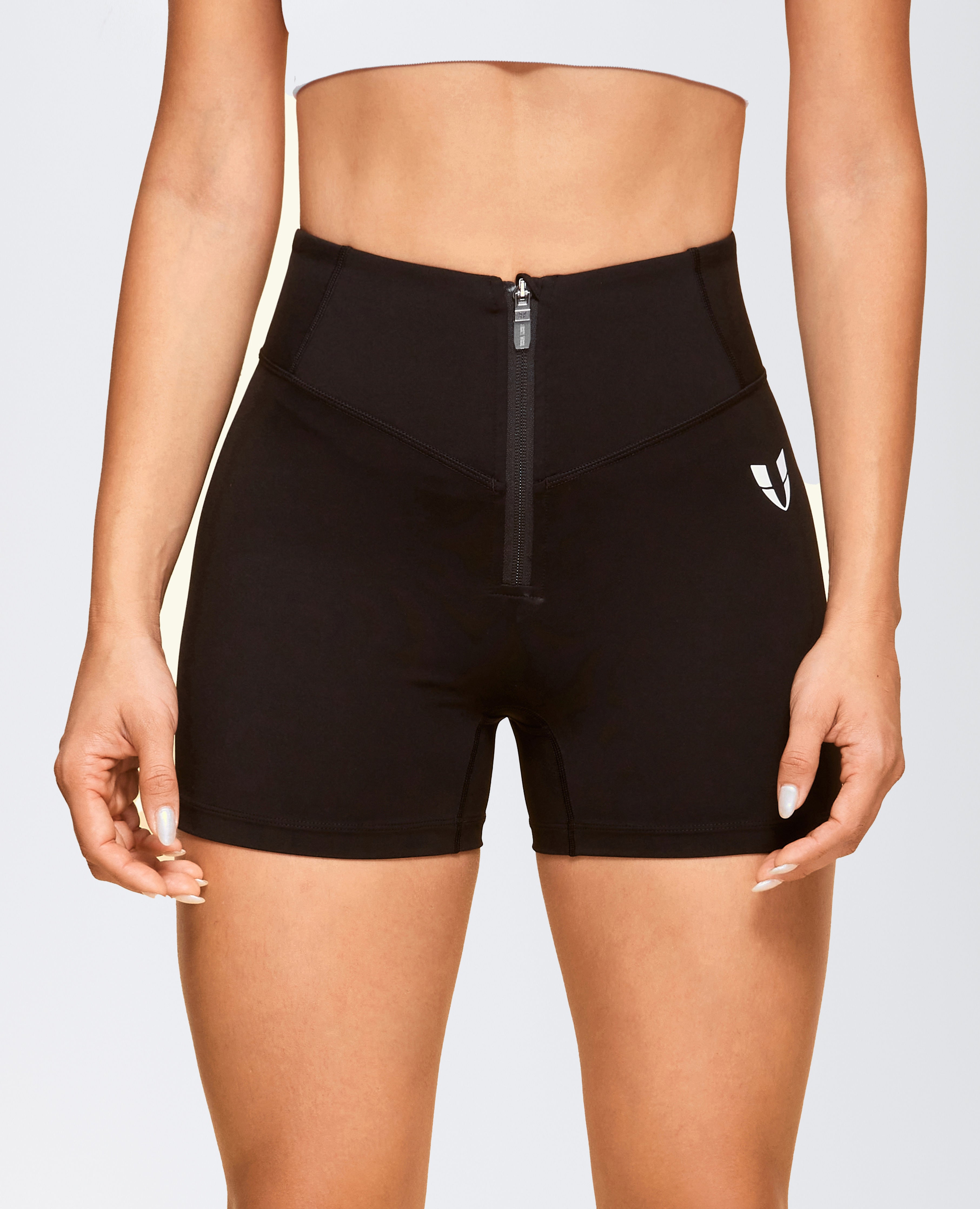 Zip Front Pocket Shorts Black | FIRM ABS