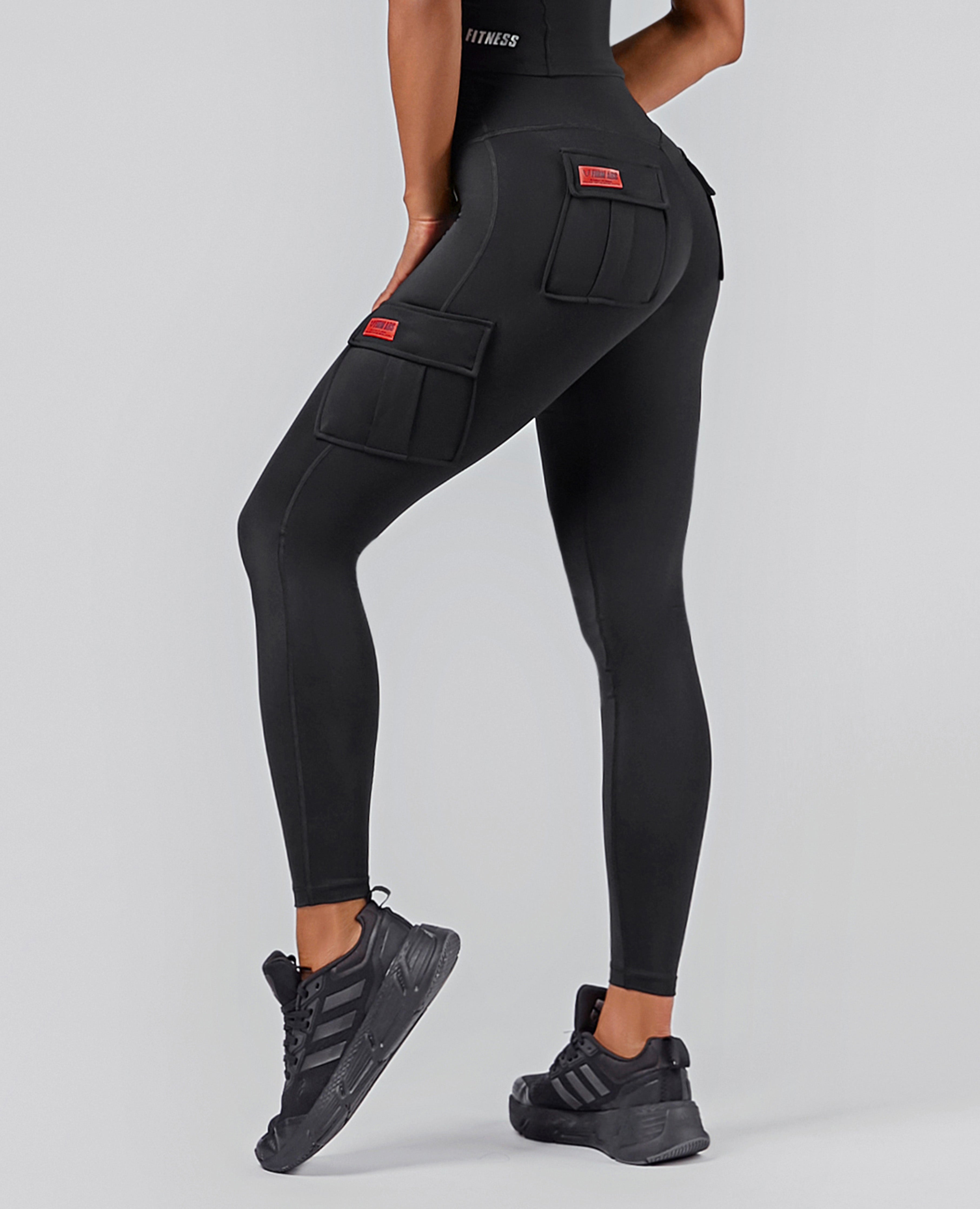 Leggings tipo cargo Solo - Negro