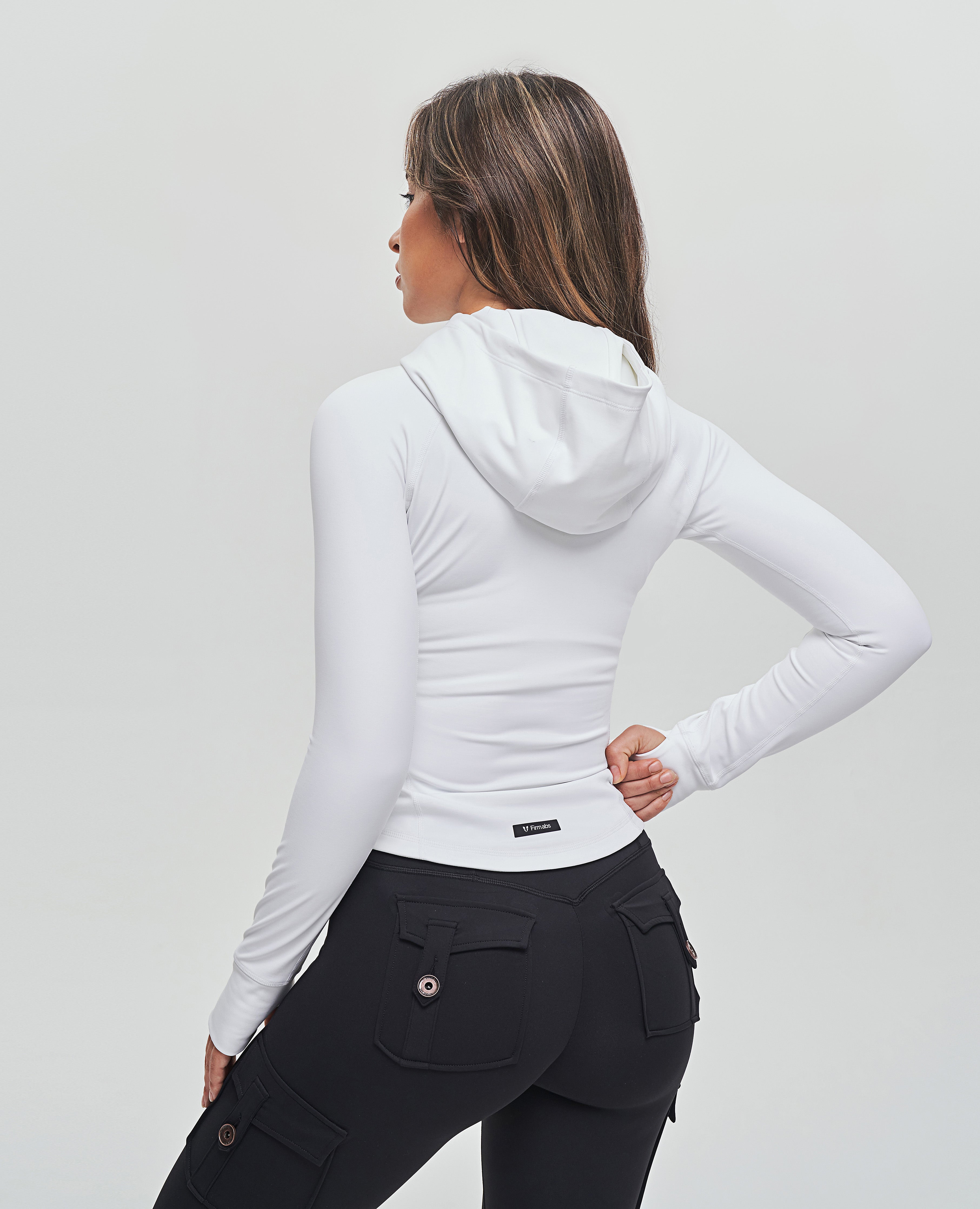 Thin Fleece Zipper Hoodie - White