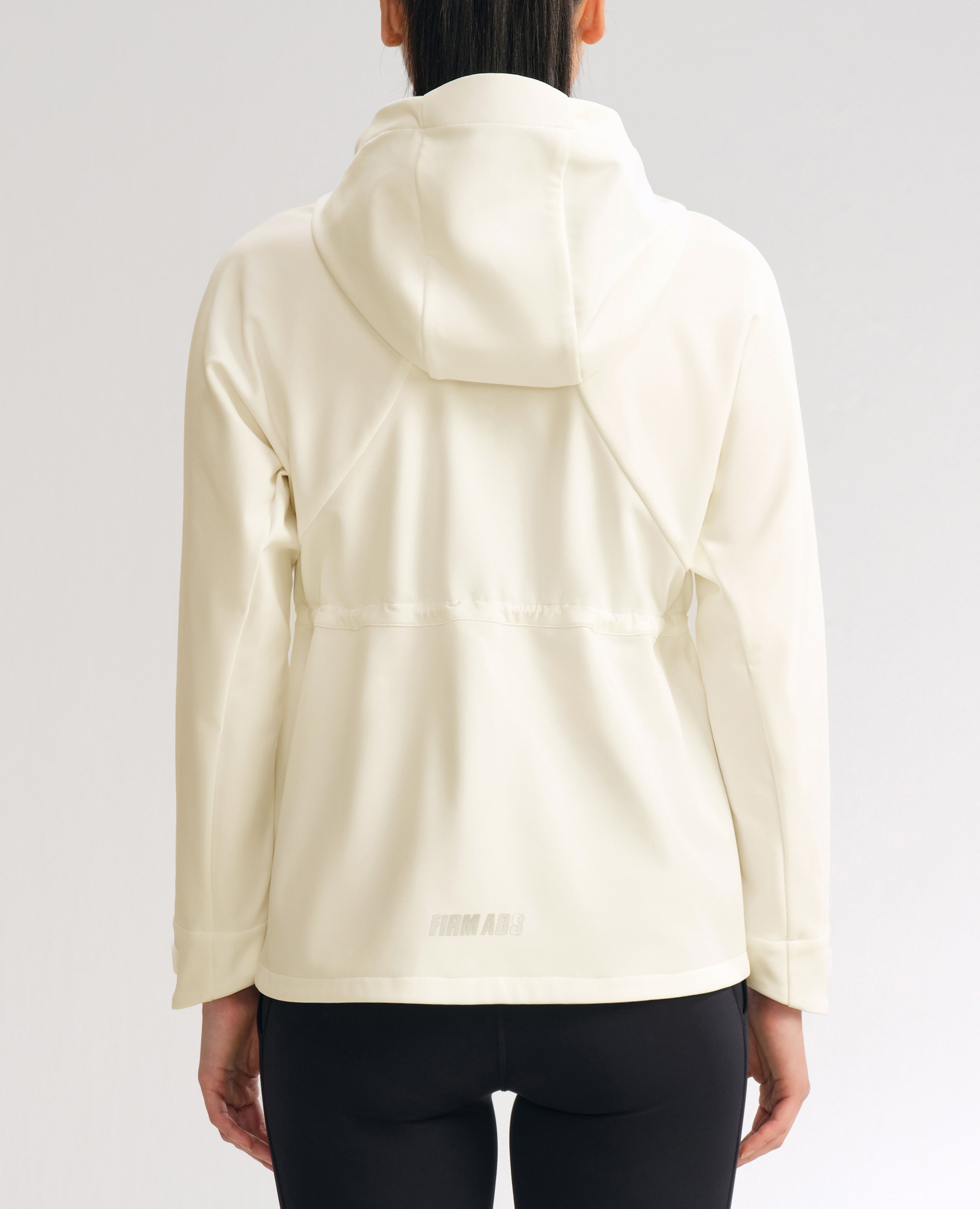 Water-Repellent Fleece Lined Zip Up Hoodie Jacket - White