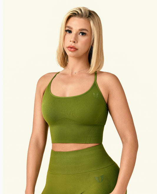 Energy Strait Strap Longline Top - Grass Green