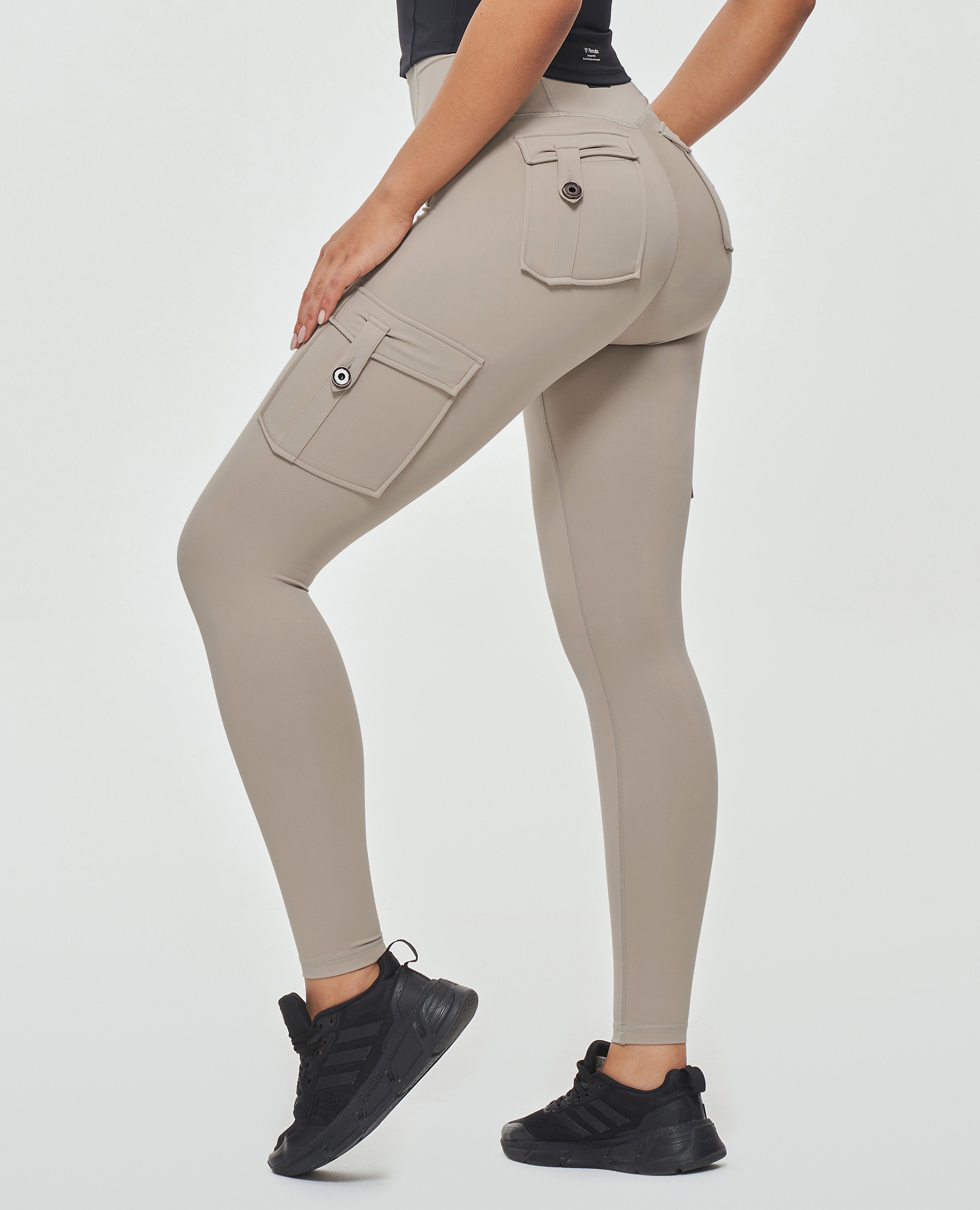 Cargo-Leggings mit hoher Taille – Khaki