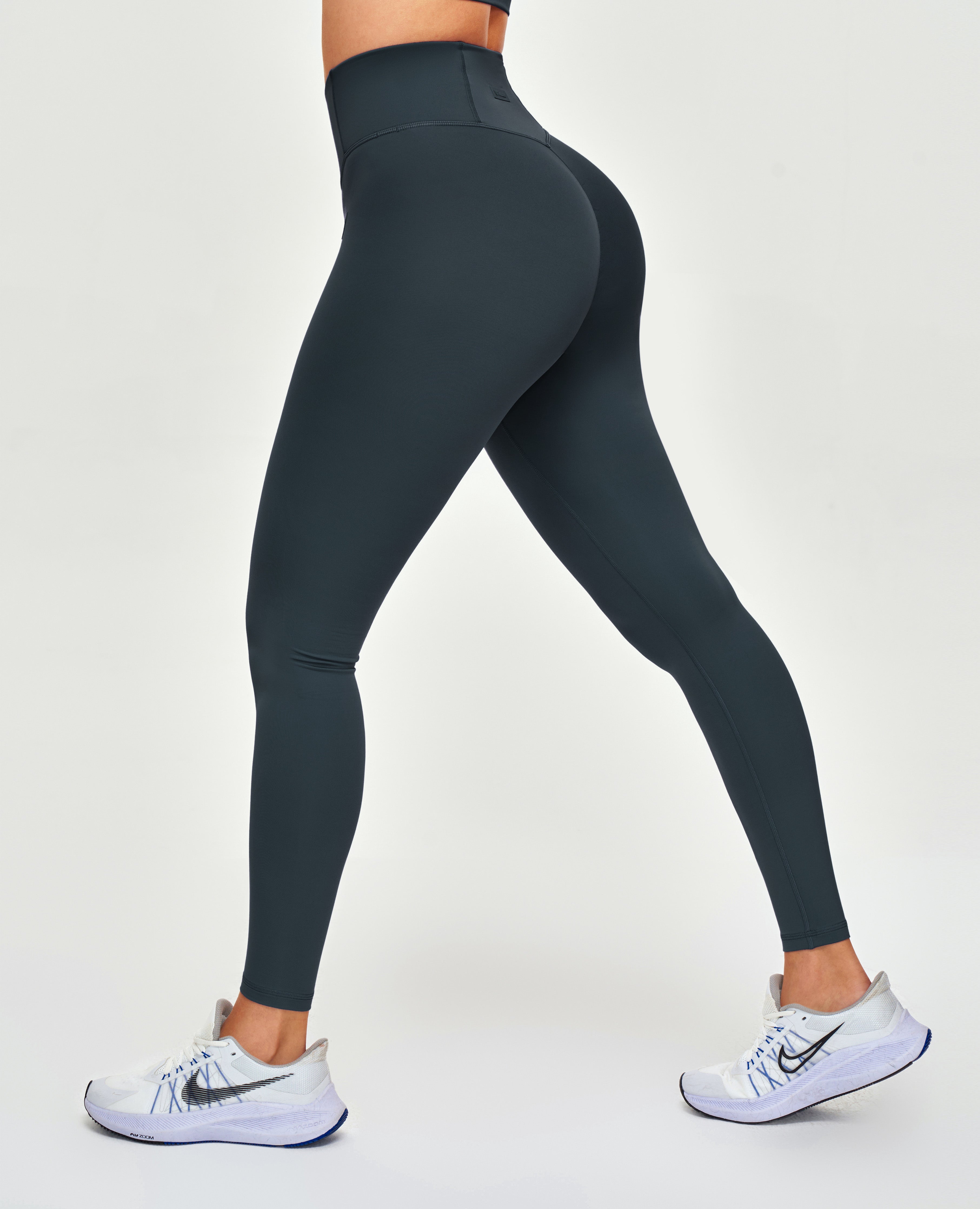 Workout-legging met hoge taille - grijs