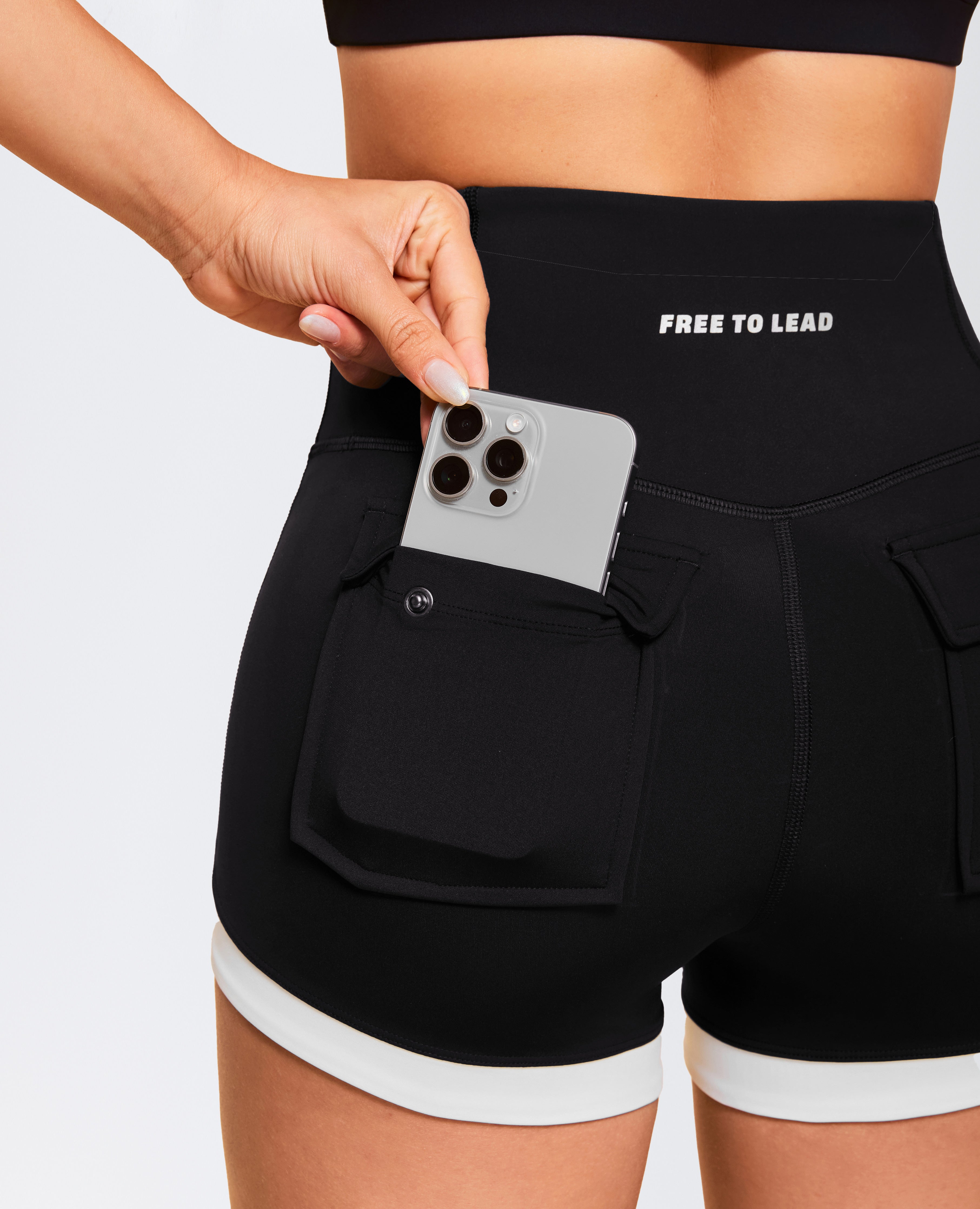 Policito de bolsillo de bolsillo de bolsillo alto de bolsillo - Negro