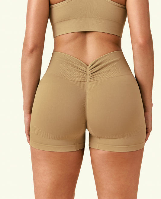 Force Scrunch Butt Shorts - Earth Brown