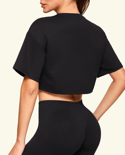 Super Cropped Comfy T-Shirt - Black