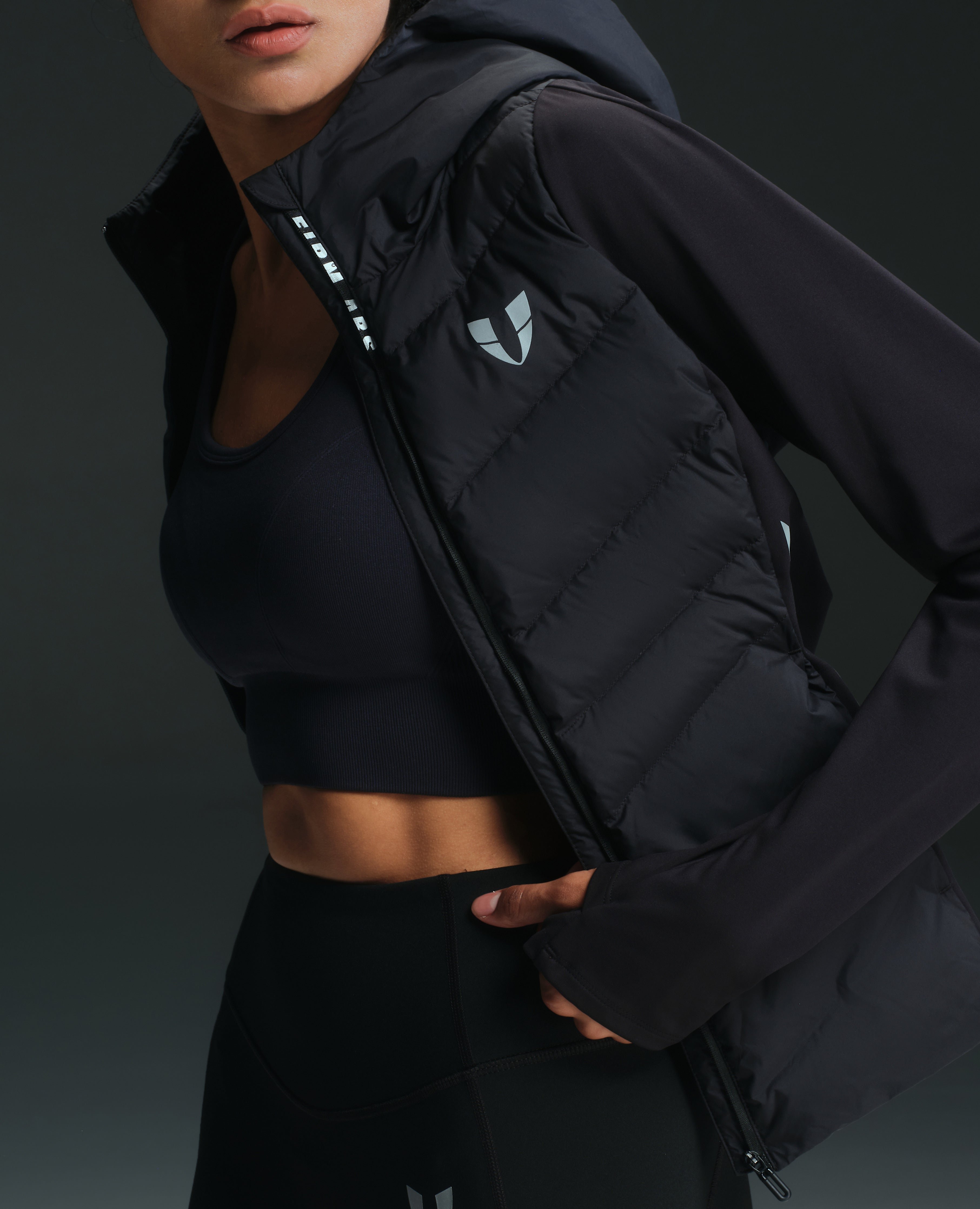 Lightweight Hooded Winter Down Jacket - Black