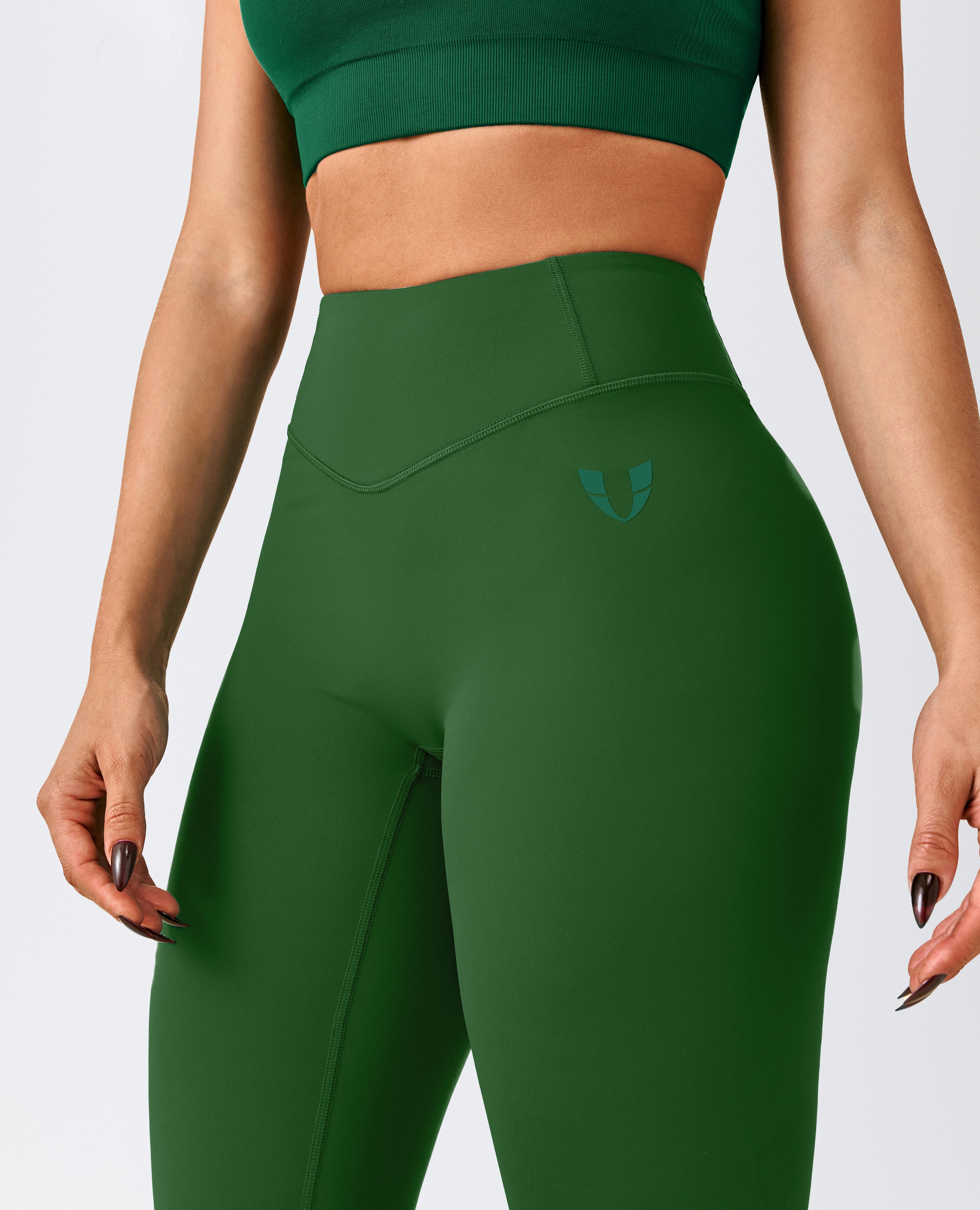 Leggings de Cintura Alta Activos - Verde Oscuro