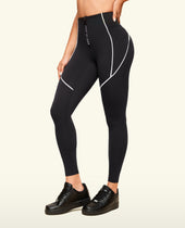 Leggings de bolsillo de la cintura alta delantero delantero - Negro