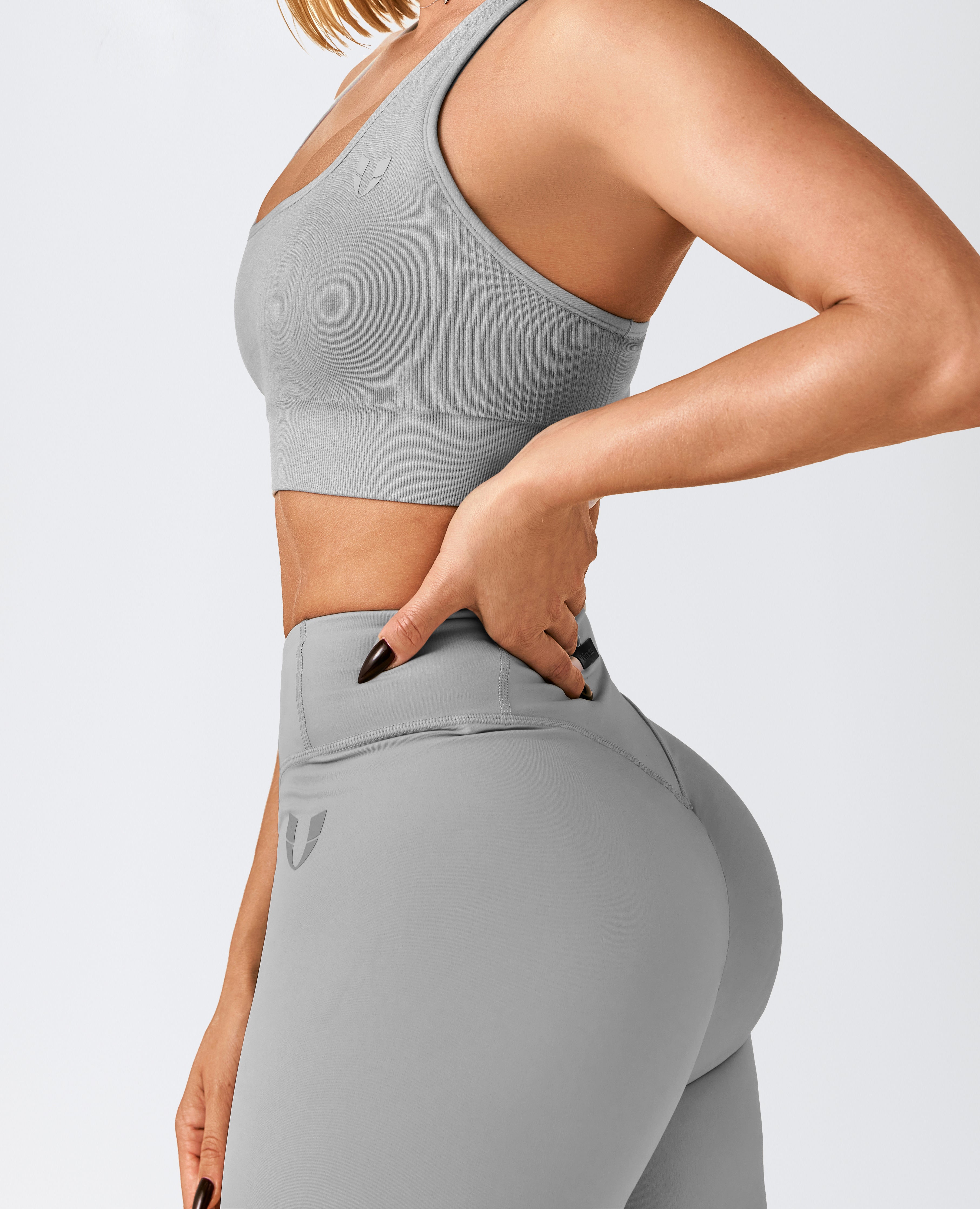 Leggings de Cintura Alta Activos - Gris Cemento